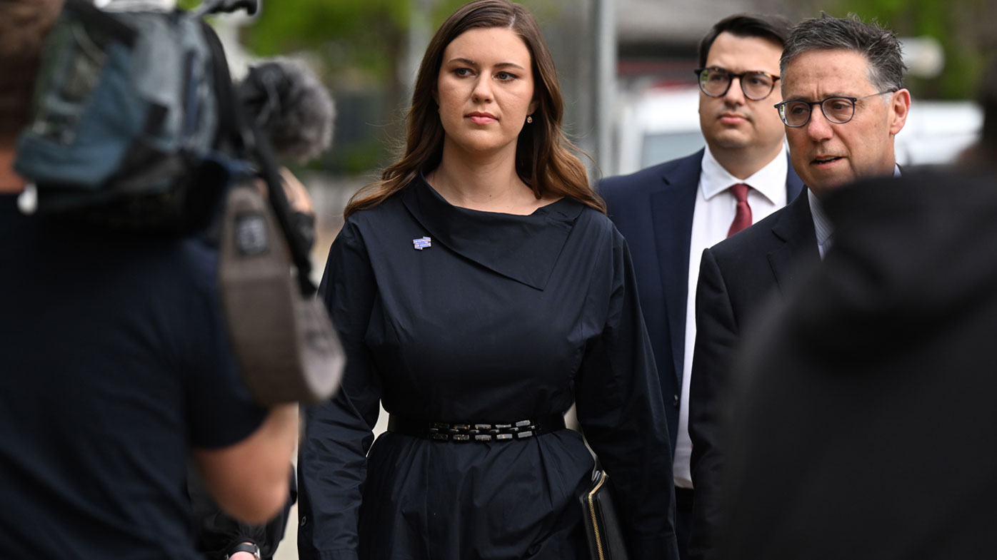 Brittany Higgins arriving at the ACT Supreme Court.