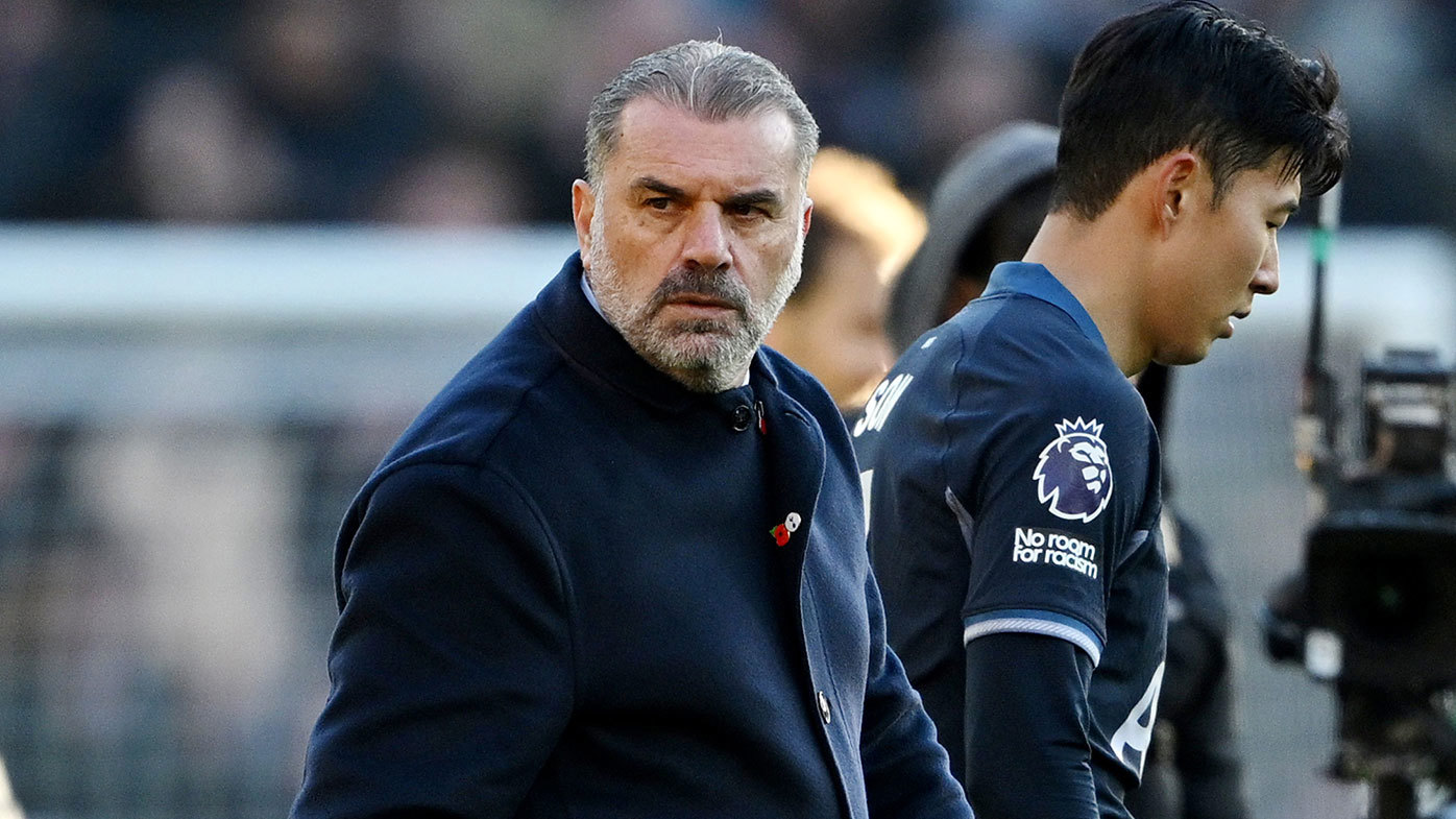 Ange Postecoglou pictured after Tottenham's 2-1 loss to Wolves 