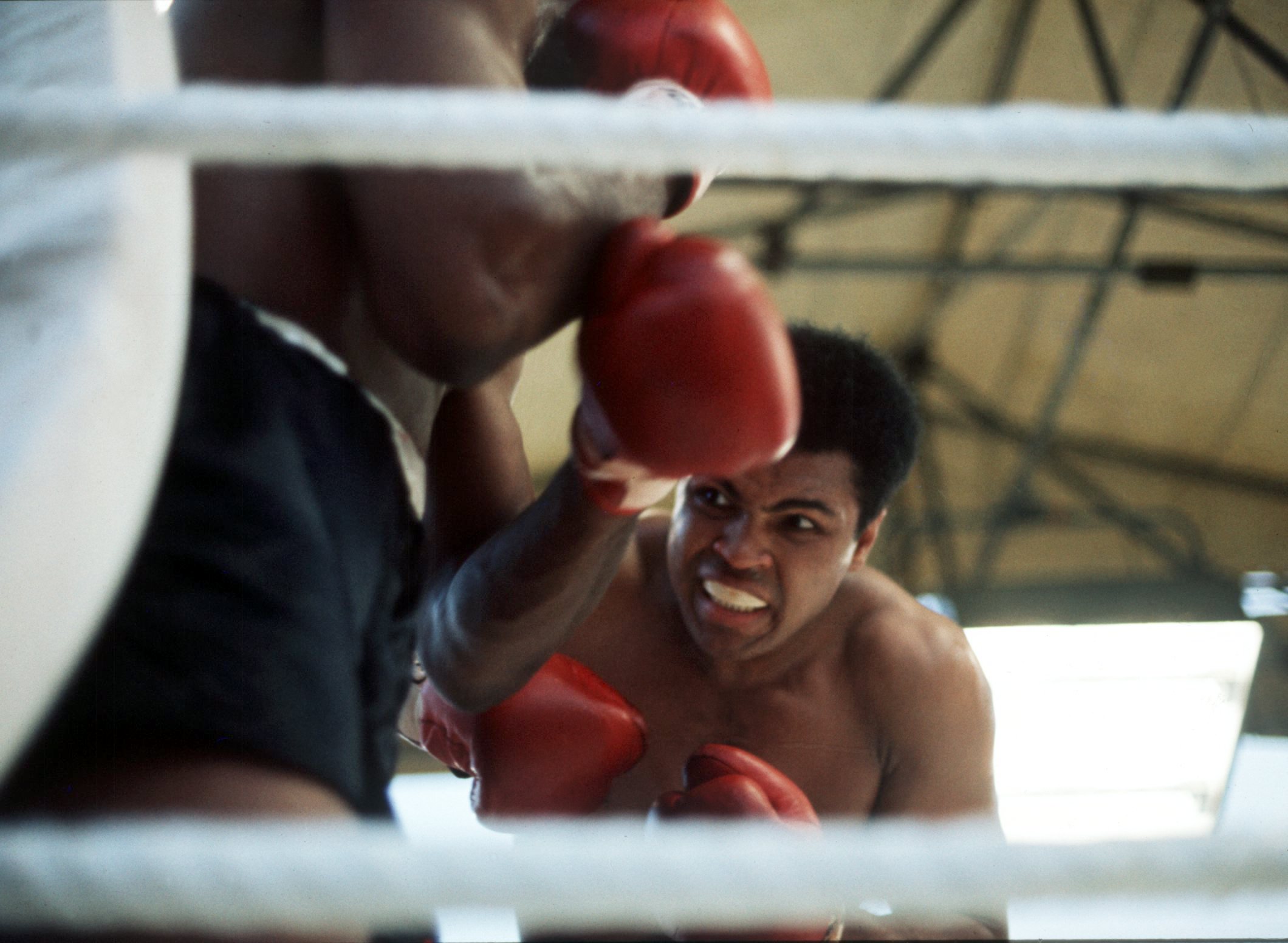 Muhammad Ali in action against Al 'Blue' Lewis at Croke Park in 1972.