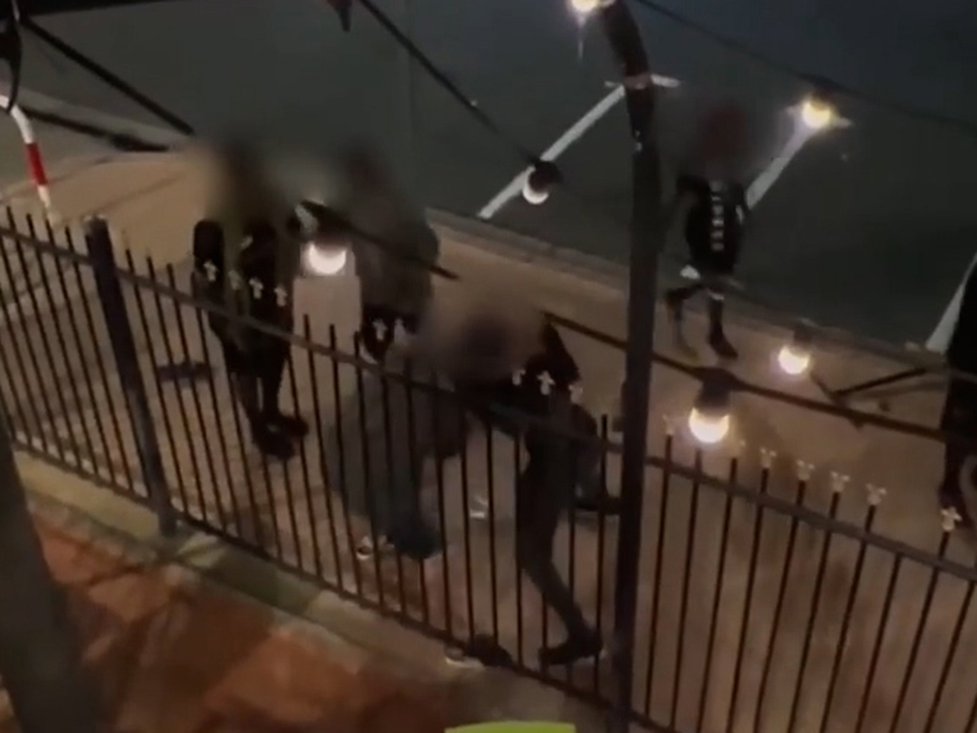 Video recorded by Rachel Hale showed children lashing out a pub patrons.