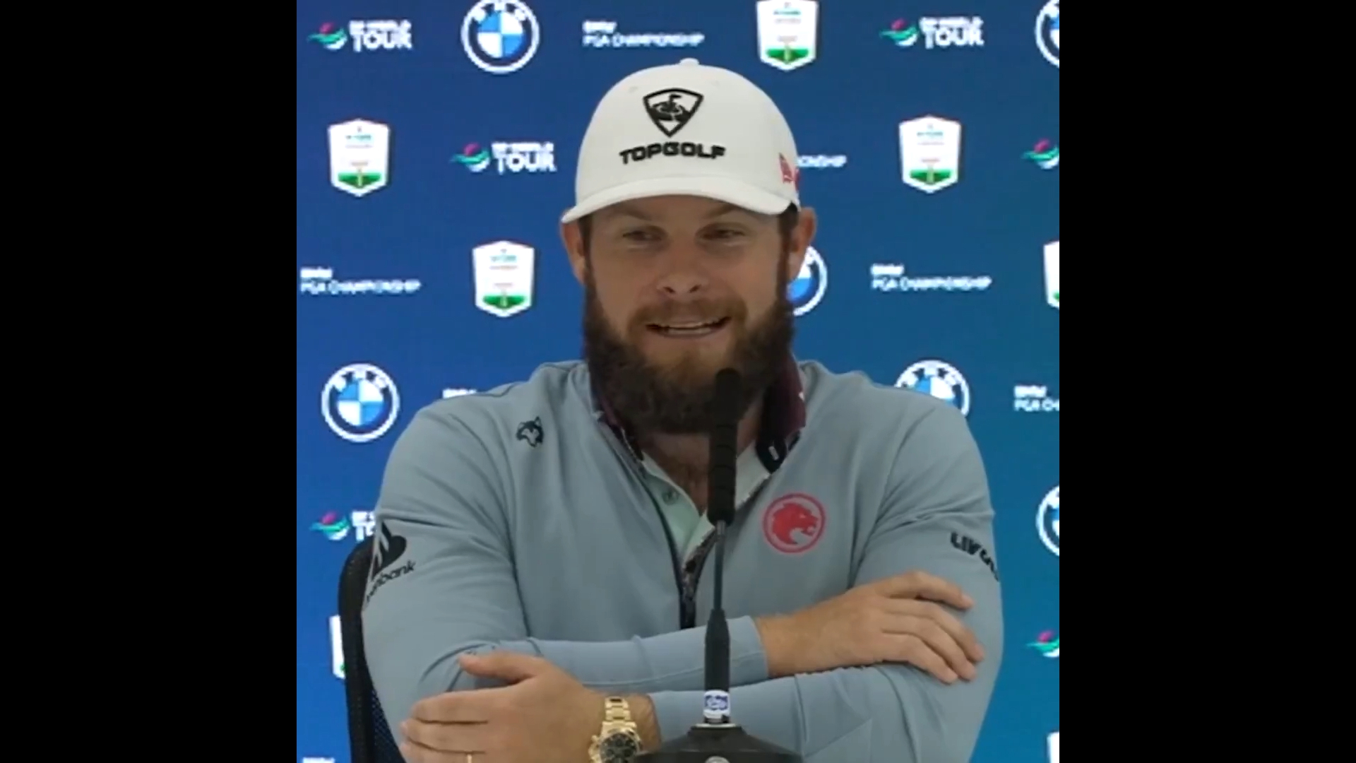 Tyrell Hatton had reporters in stitches.