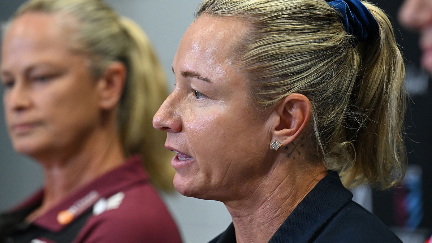 Sky Blues coach Kylie Hilder and Maroons counterpart Tahnee Norris.