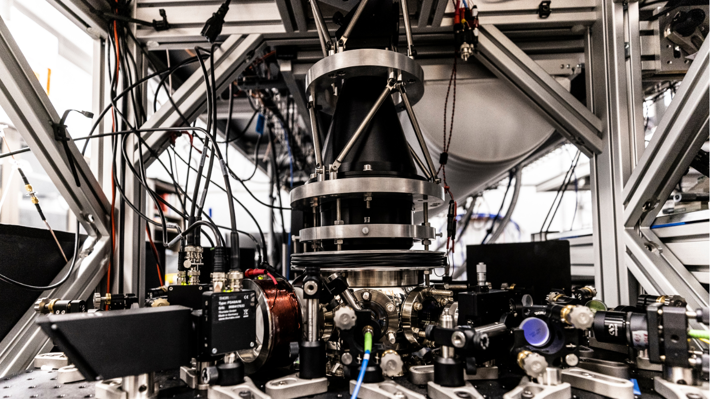 A quantum computer at the University of Sydney, April 2021.