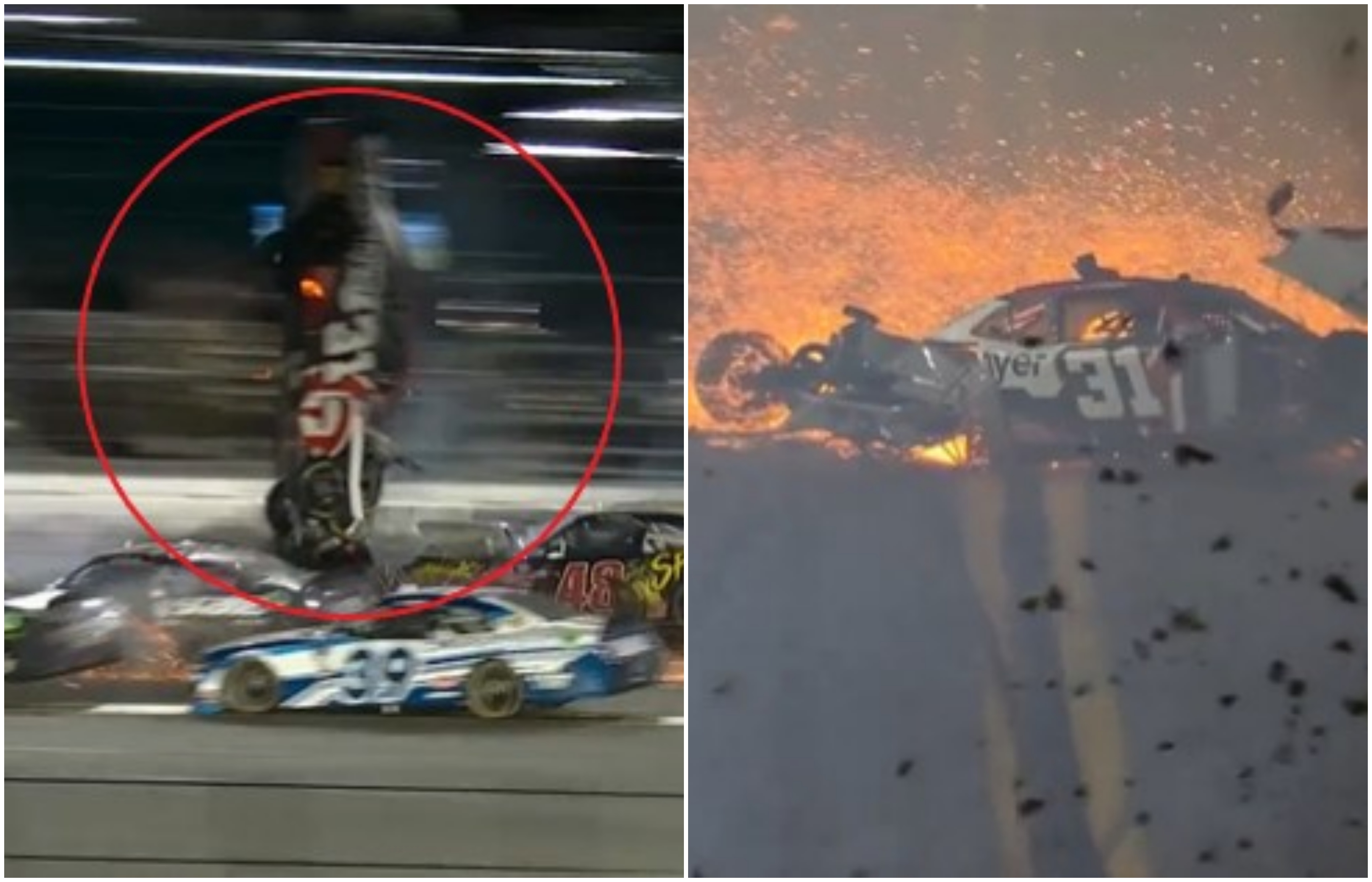 Race car crash Daytona Myatt Snider video injuries results