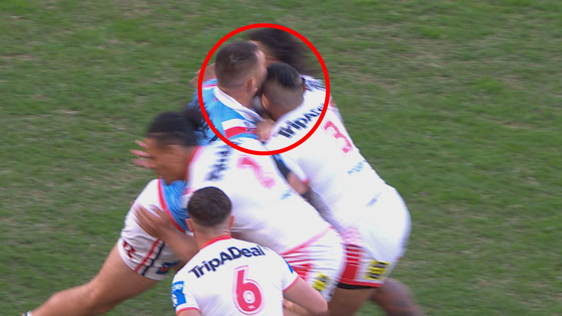 Moses Suli was ruled out of the Anzac Day clash after a head clash with Jared Warea-Hargraves off the kick-off.