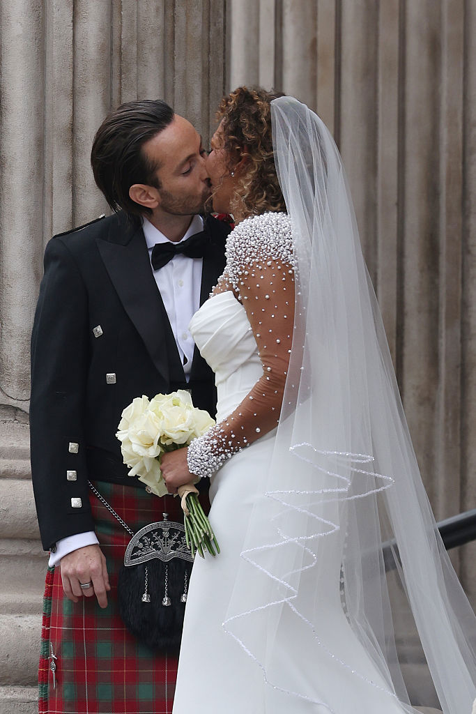 LONDON, ENGLAND - JULY 05: Mel B marries Rory McPhee at St Paul's Cathedral on July 05, 2025 in London, England. (Photo by Neil Mockford/GC Images)