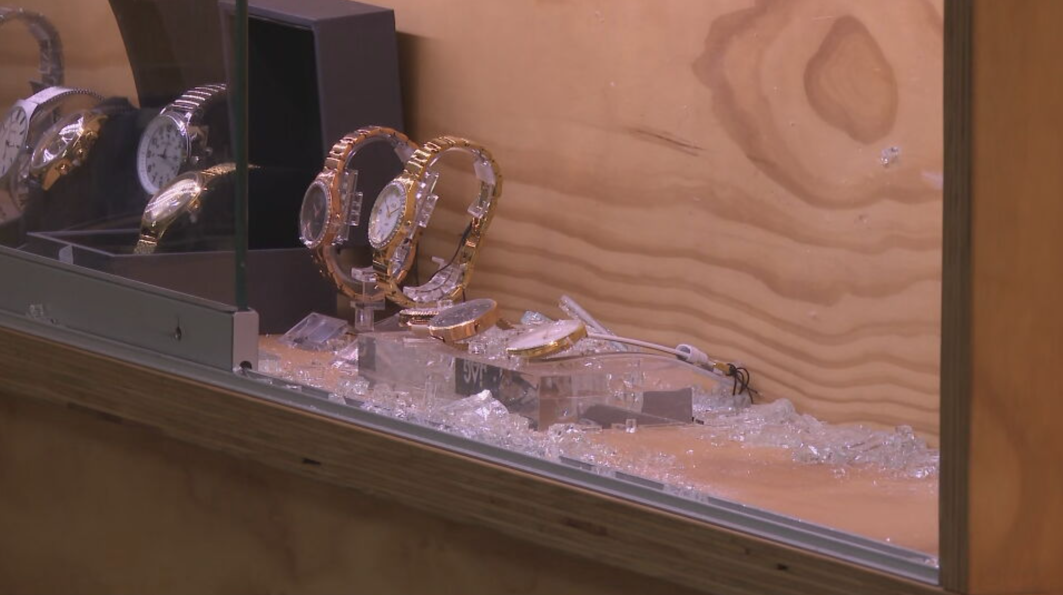 The thieves smashed and emptied several cabinets across the Berwick store.