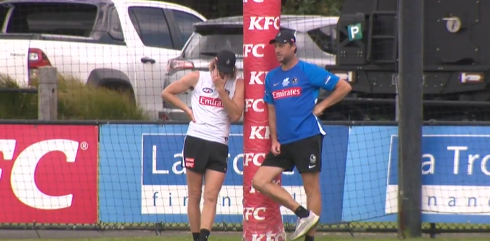 Nathan Murphy returned to training after a scary dump tackle.