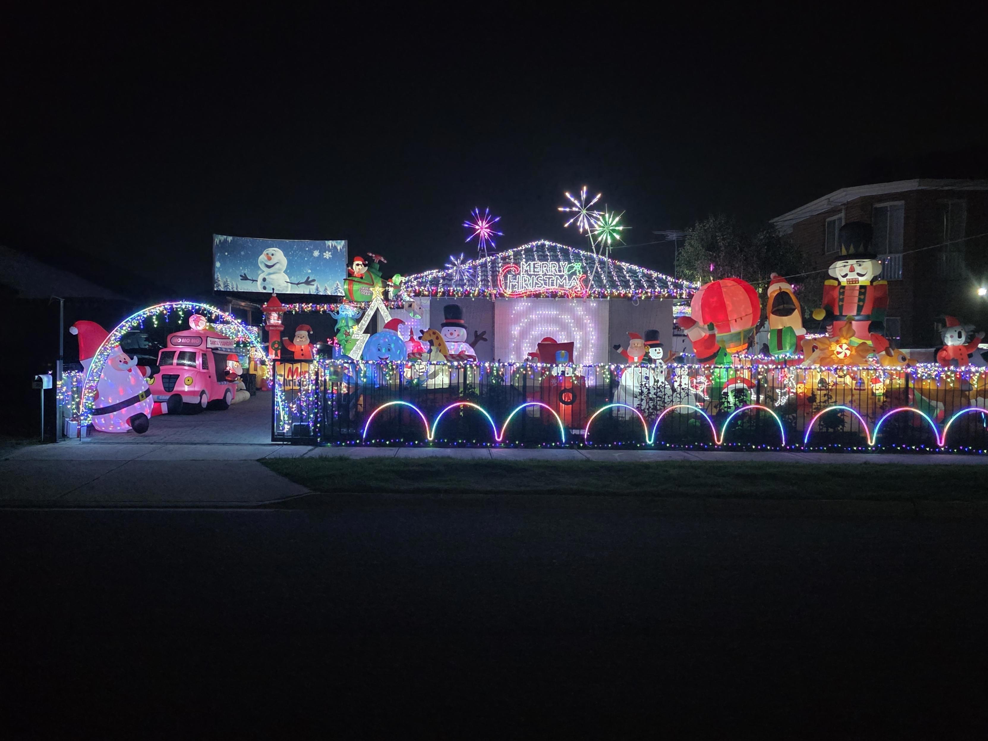 Christmas lights in St Albans, Melbourne's western suburbs.