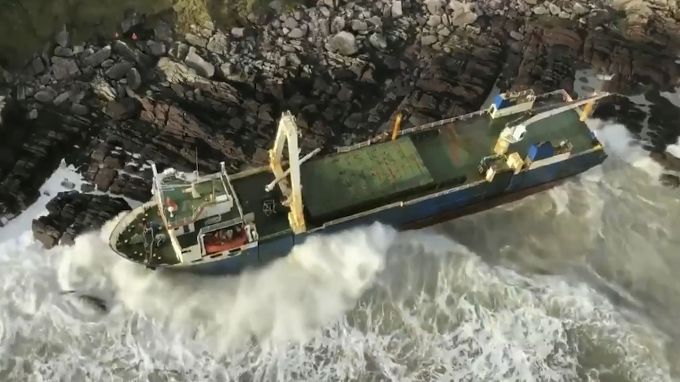 The ghost ship MV Alta ran aground in County Cork during Storm Dennis.