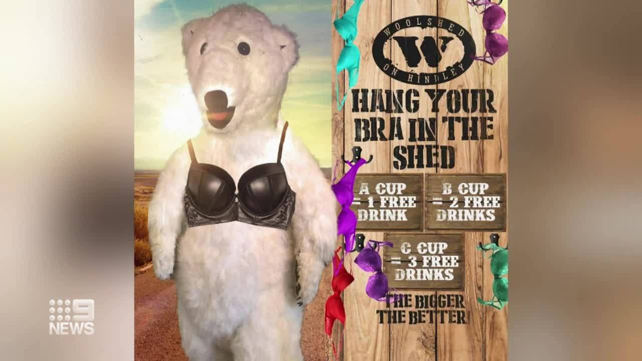 The Woolshed on Hindley in Adelaide had been advertising the event on social promising an allocation of free drinks depending on how large a patron's bra size was.