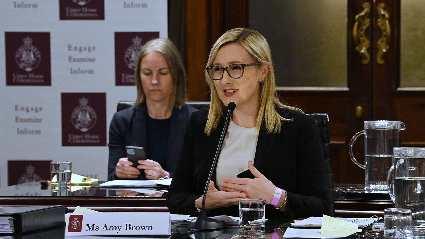 Department secretary Amy Brown (right) during the inquiry into the appointment of John Barilaro as Senior Trade and Investment Commissioner to the Americas, at NSW Parliament. Sydney, NSW. 2nd August, 2022. Photo: Kate Geraghty