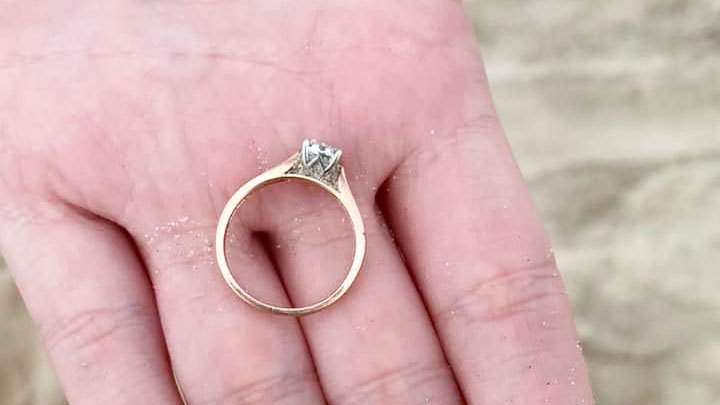 Just one of the many diamond rings Kazz Preston's Metal Detecting Recovery Services has recovered and returned to its owner.