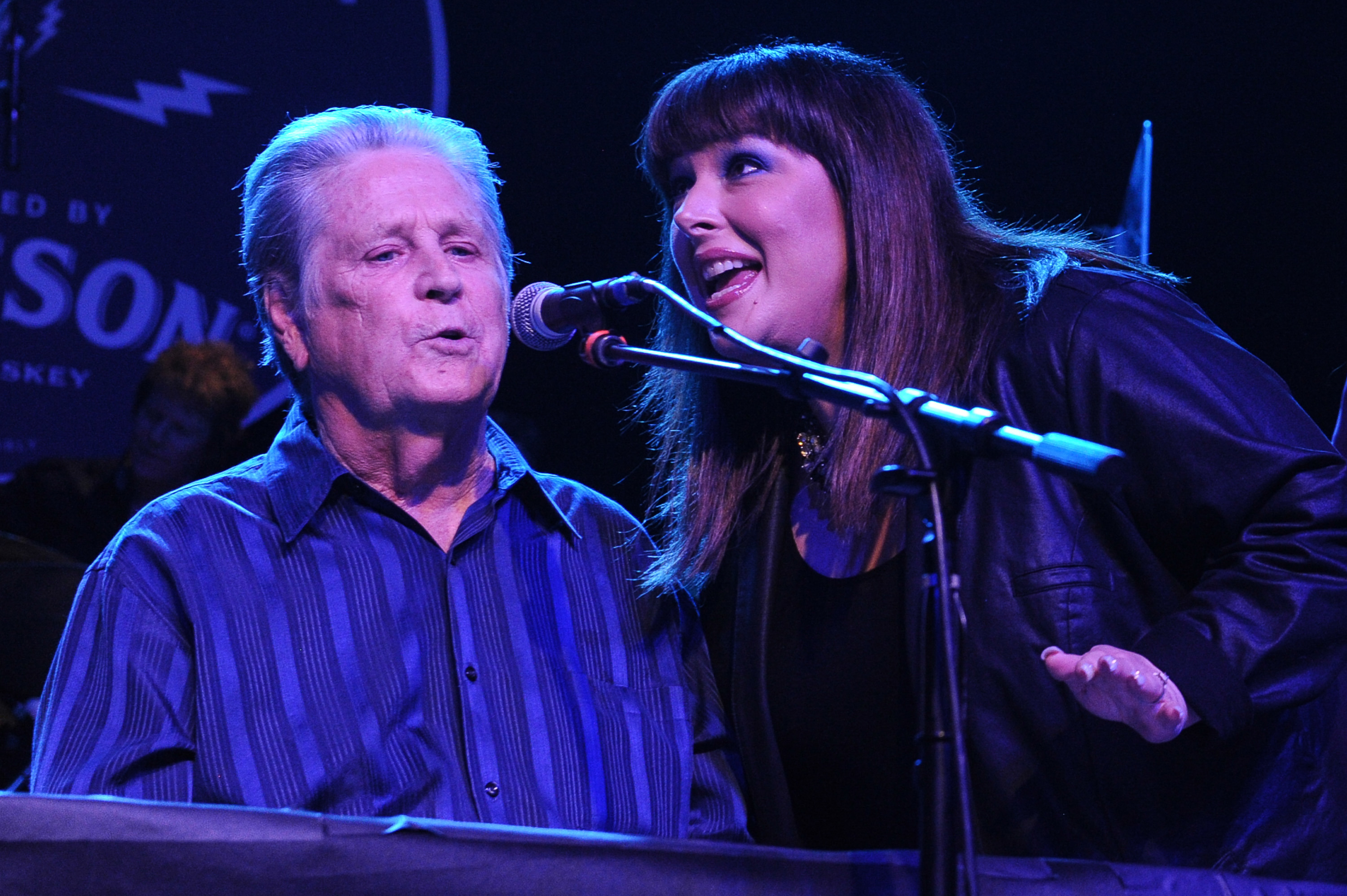LOS ANGELES, CA - MARCH 30: Musician Brian Wilson and singer Carnie Wilson of Wilson Phillips perform onstage during Brian Fest: A Night to Celebrate the Music of Brian Wilson at Fonda Theater on March 30, 2015 in Los Angeles, California. (Photo by Allen Berezovsky/Getty Images)