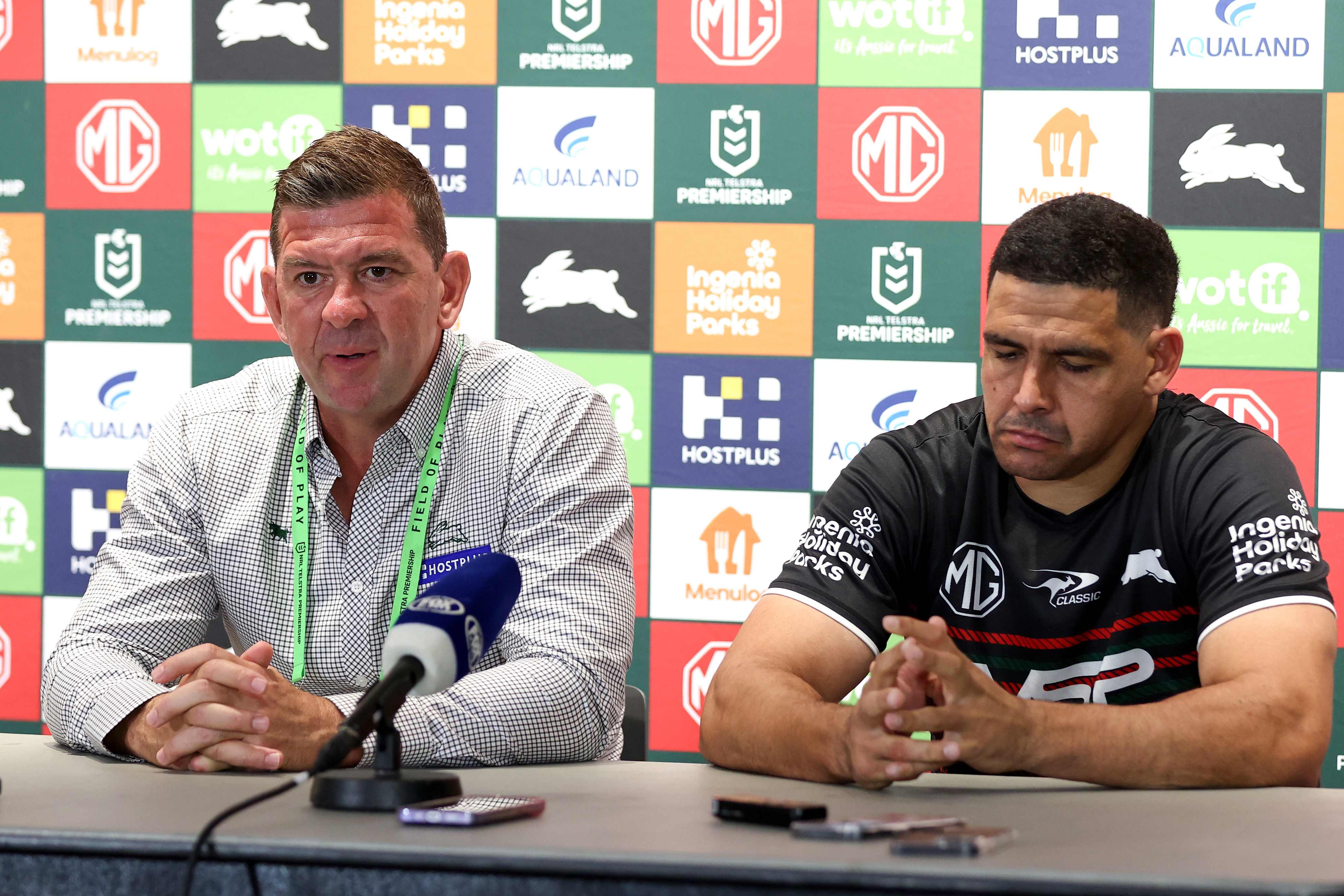 Rabbitohs coach Jason Demetriou says he'll have his job for at least the next week.