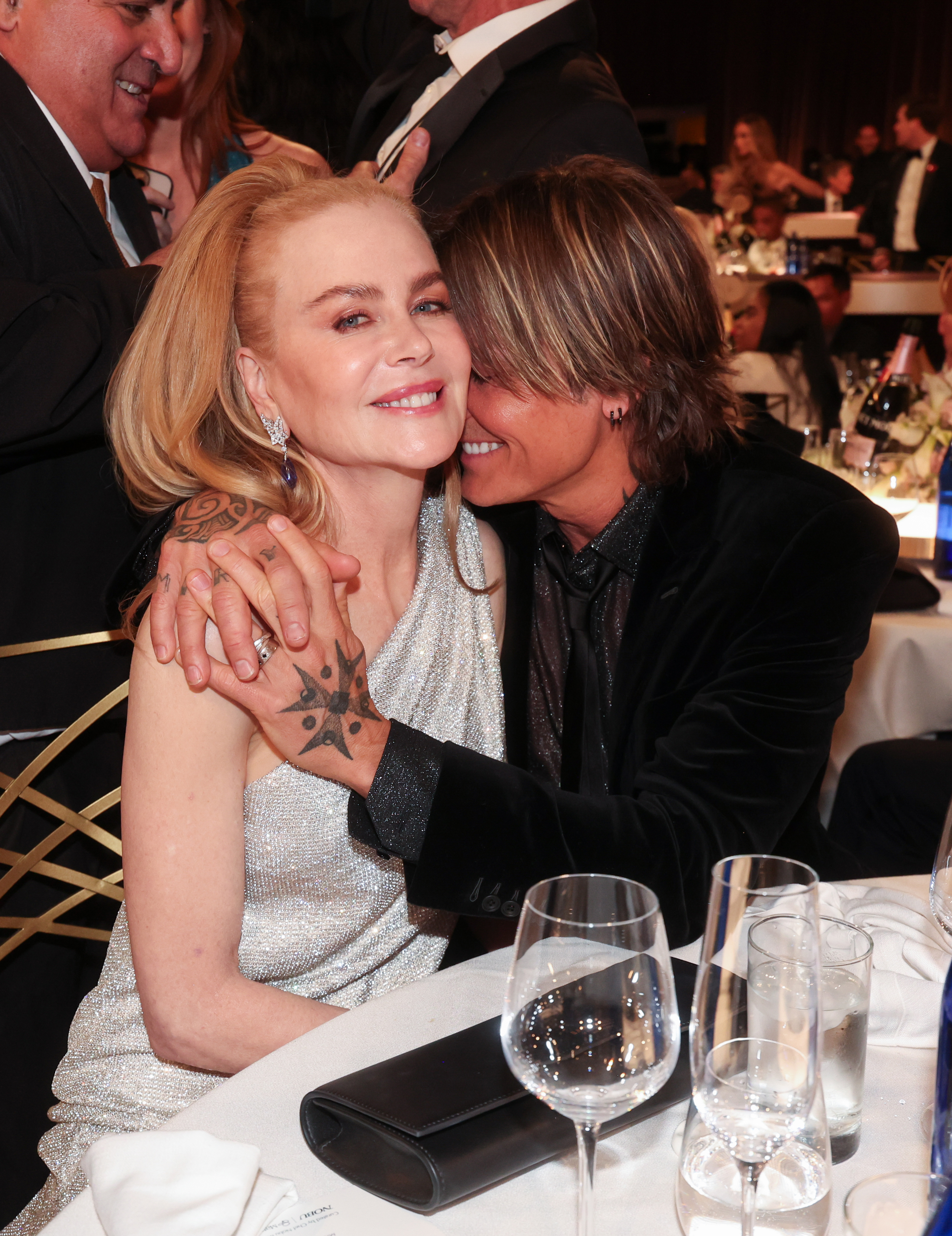 Nicole Kidman and Keith Urban during the 82nd Annual Golden Globes held at The Beverly Hilton on January 5, 2025 in Beverly Hills, California. 