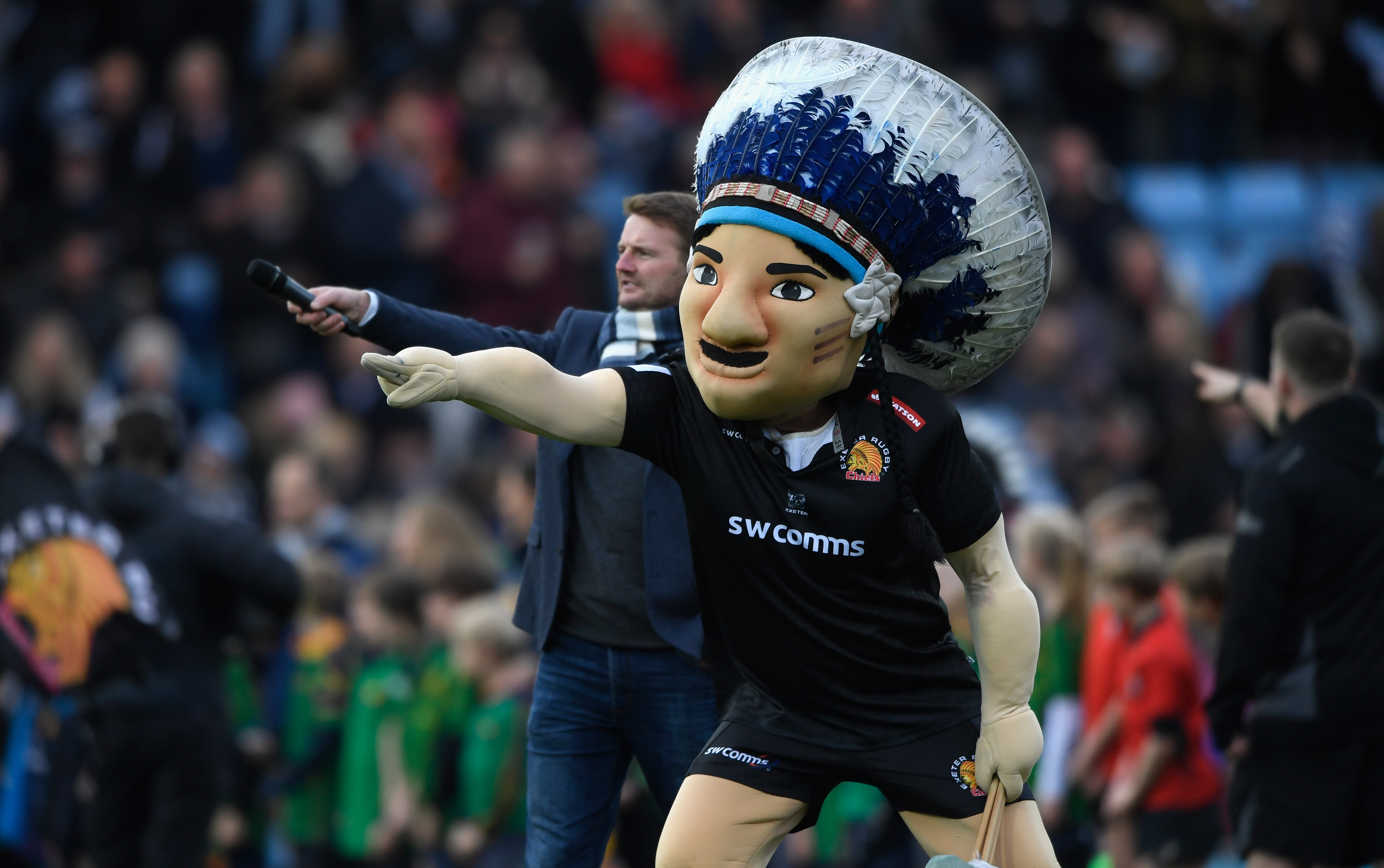 The former Exeter Chiefs mascot at Sandy Park.