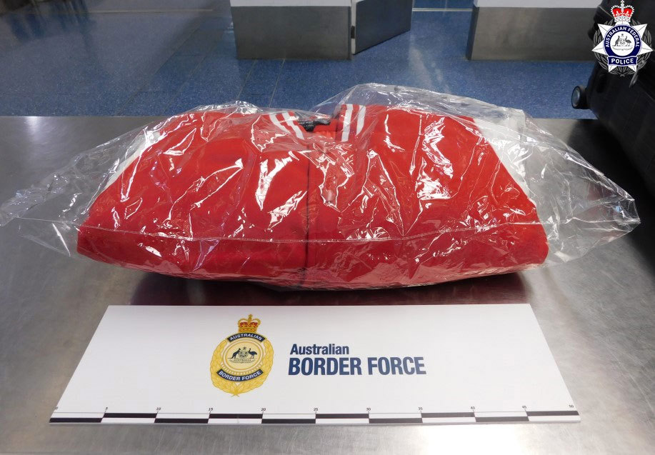 The US woman was charged with allegedly importing 13kg of methamphetamine hidden inside several jackets.