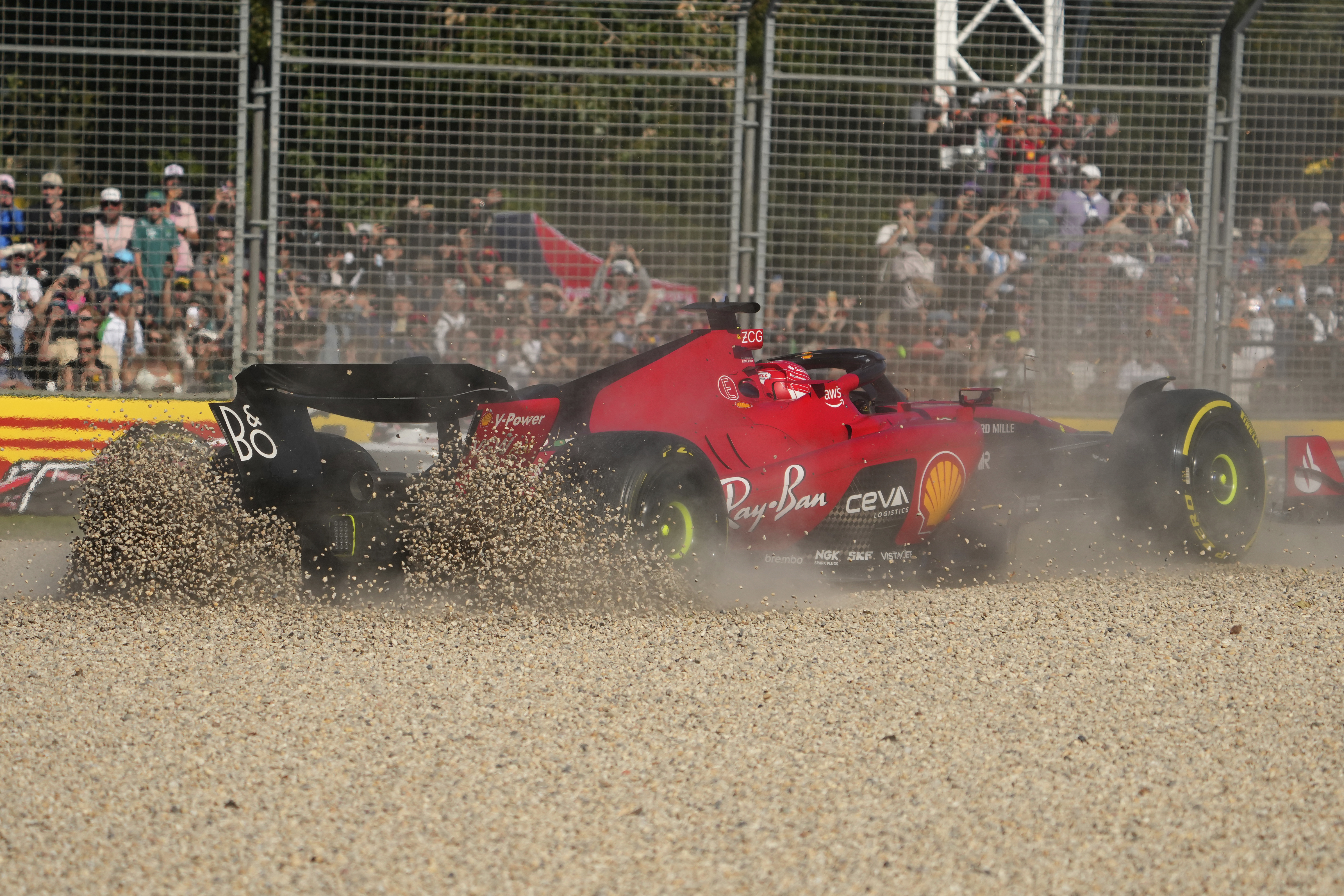 Charles Leclerc was spun after contact with Lance Stroll on the opening lap of the Formula 1 Australian Grand Prix.