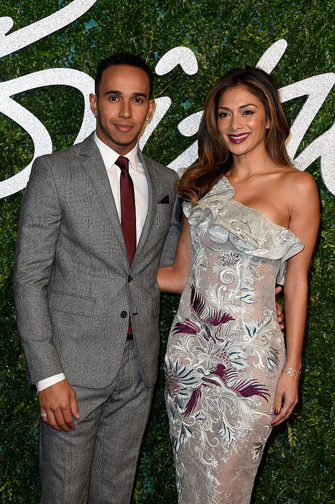 Lewis Hamilton and Nicole Scherzinger attend the British Fashion Awards at London Coliseum on December 1, 2014 in London, England.