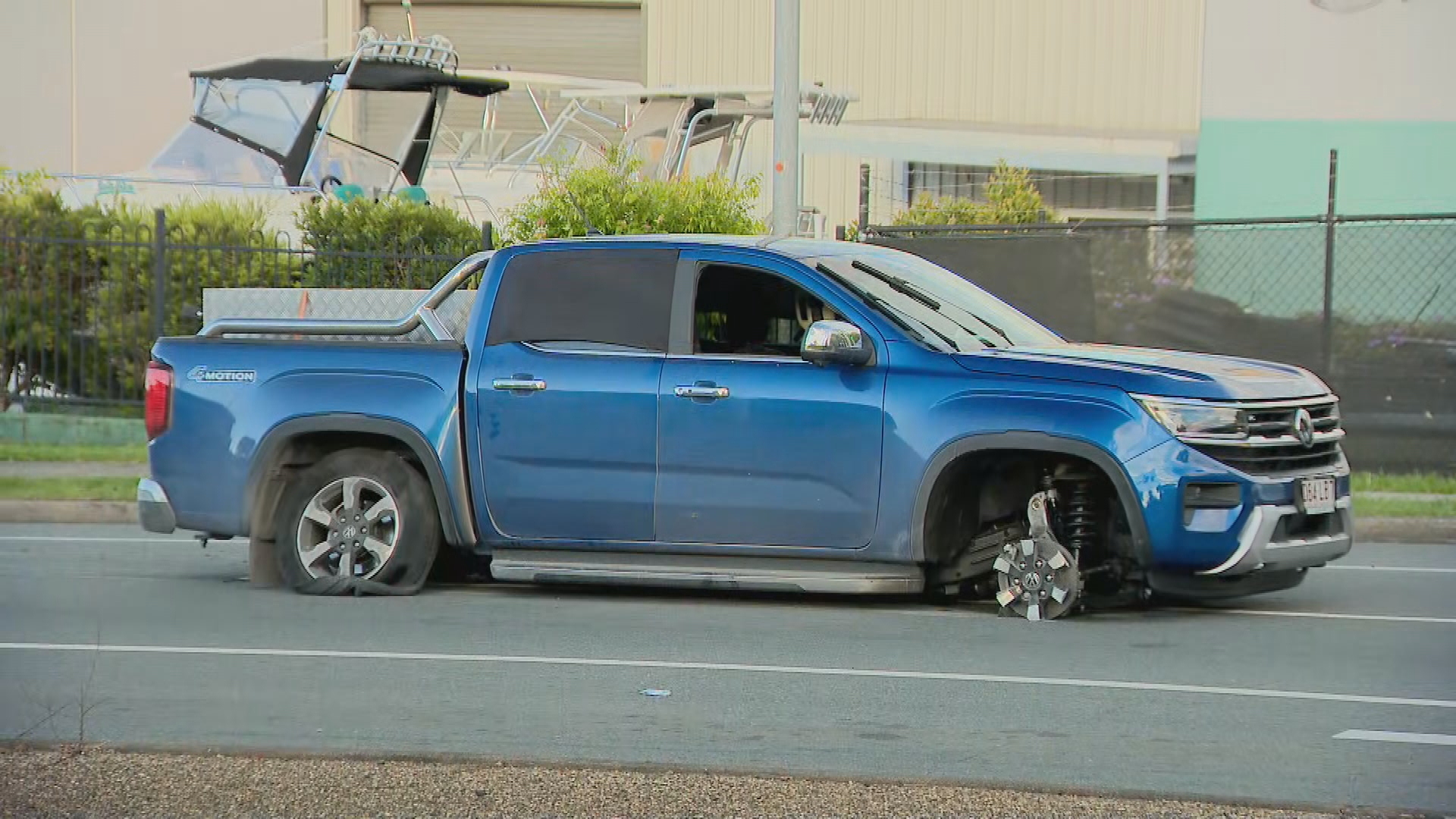 The chase continued before tyre spikes were deployed on Old Cleveland Road, finally dragging the car to slow a halt. 