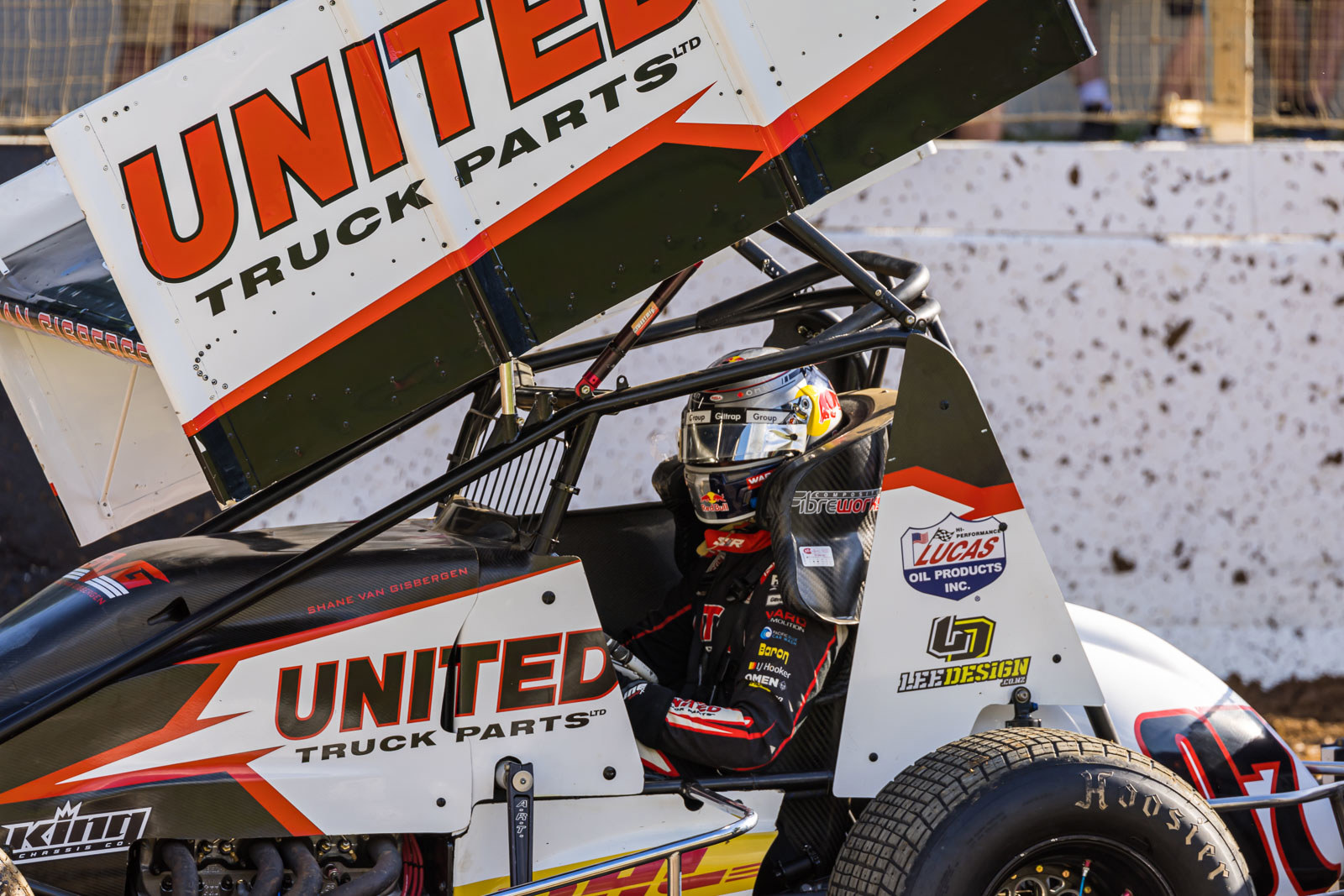 Shane van Gisbergen onboard his United Truck Parts-backed sprint car.