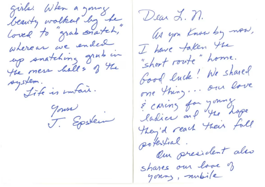 Jeffrey Epstein Larry Nassar letter
