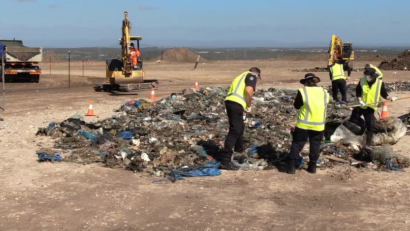 Police are searching a rubbish tip for the remains of retired teacher Lesley Trotter, from Brisbane.