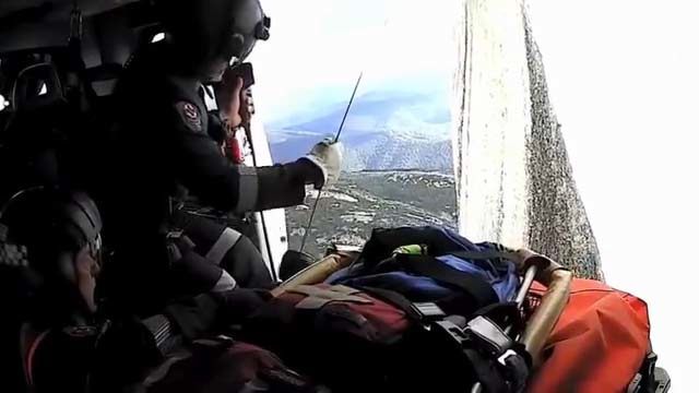 A﻿ death-defying rescue was performed after a climber fell eight metres while trying to scale an Australian peak.The woman, in her 40s, was at ﻿Mount Buffalo in Victoria's High Country when her gear failed, sending her plunging around two storeys on to a rock ledge.