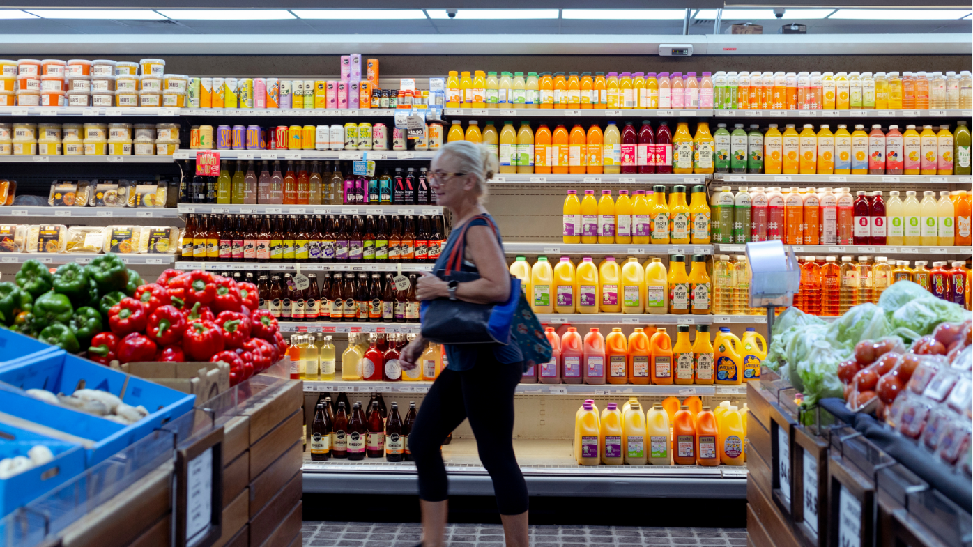 A shopper in a supermarket in Sydney.