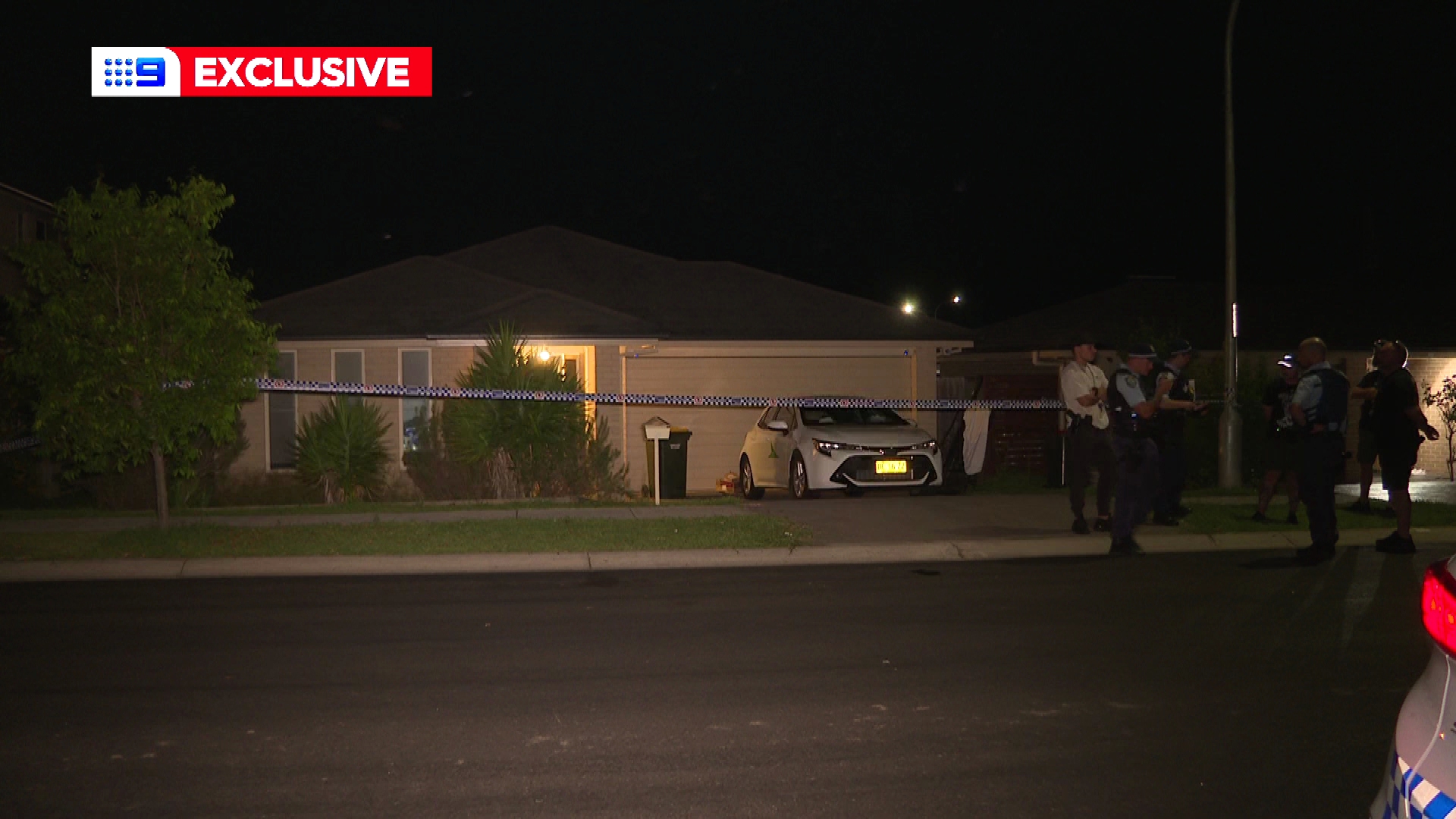 Man allegedly attacks family while wearing a clown mask and wielding axe in Glenfield overnight.