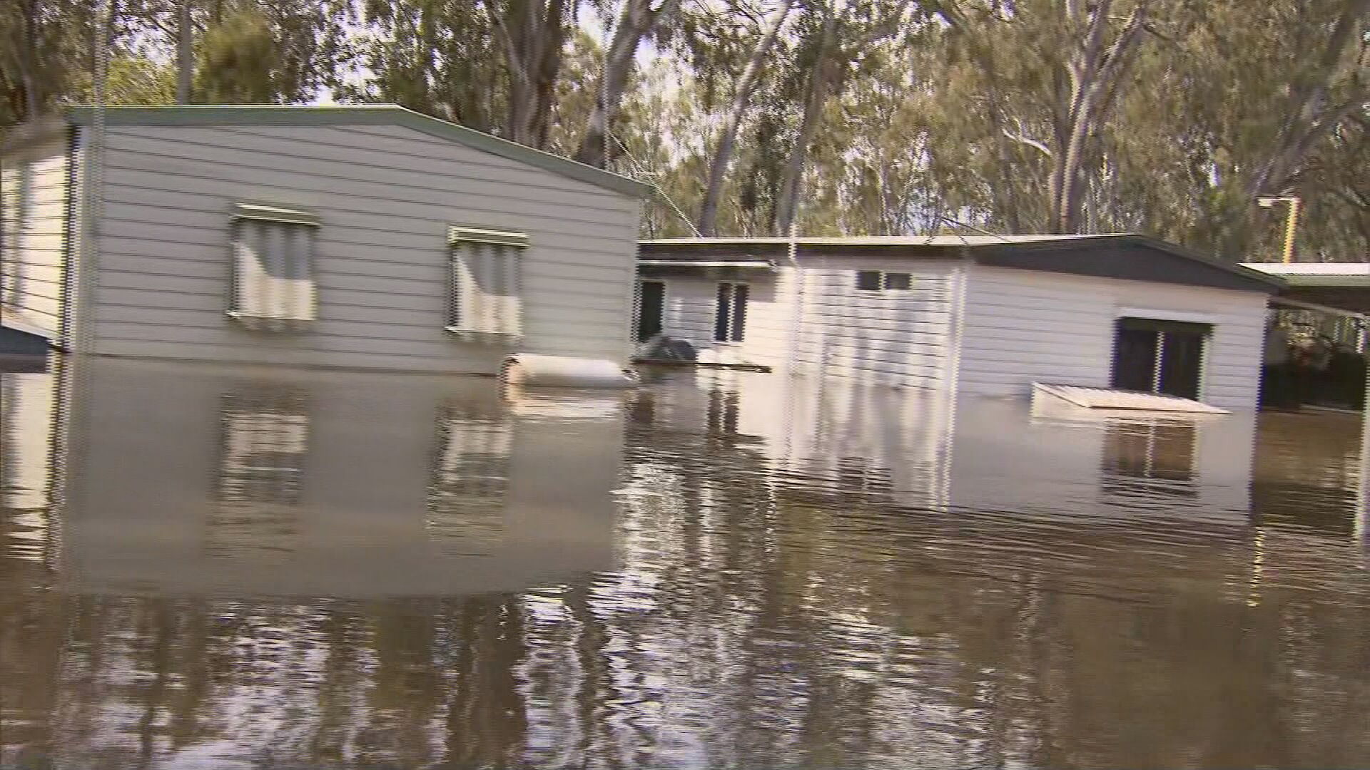 Floodwaters at Moama in NSW.