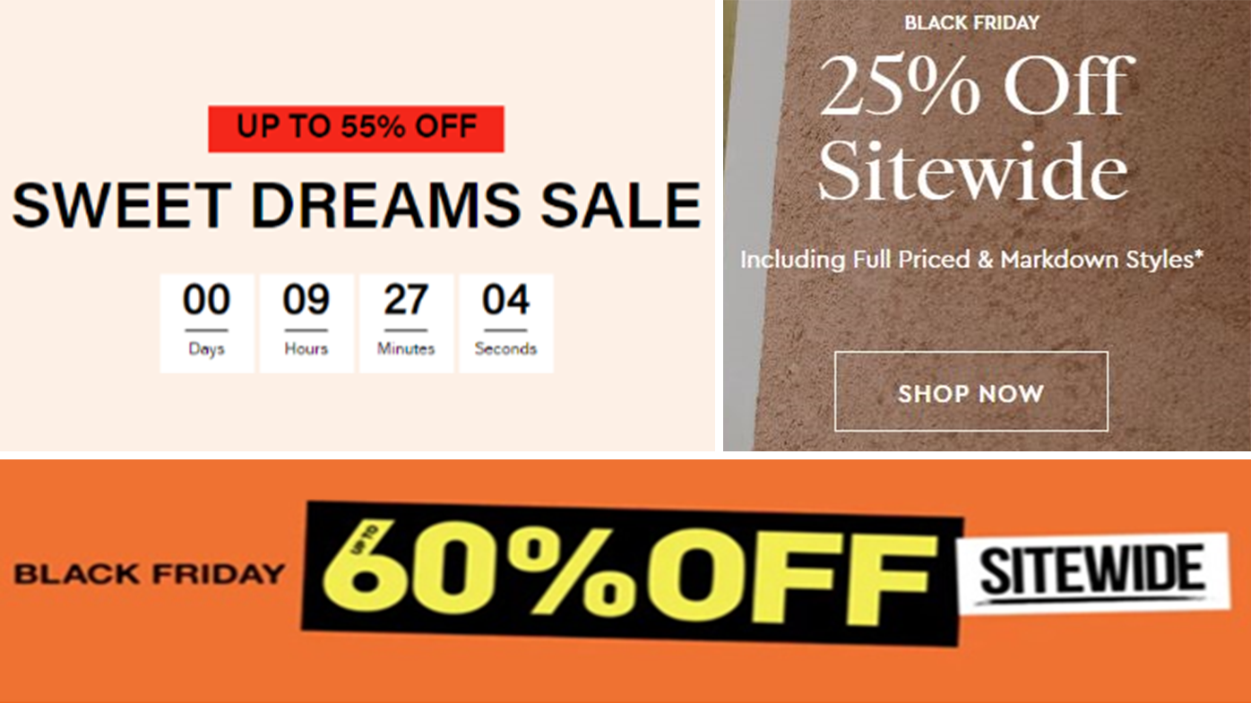 Examples of the type of advertising the ACCC's sweep will focus on.