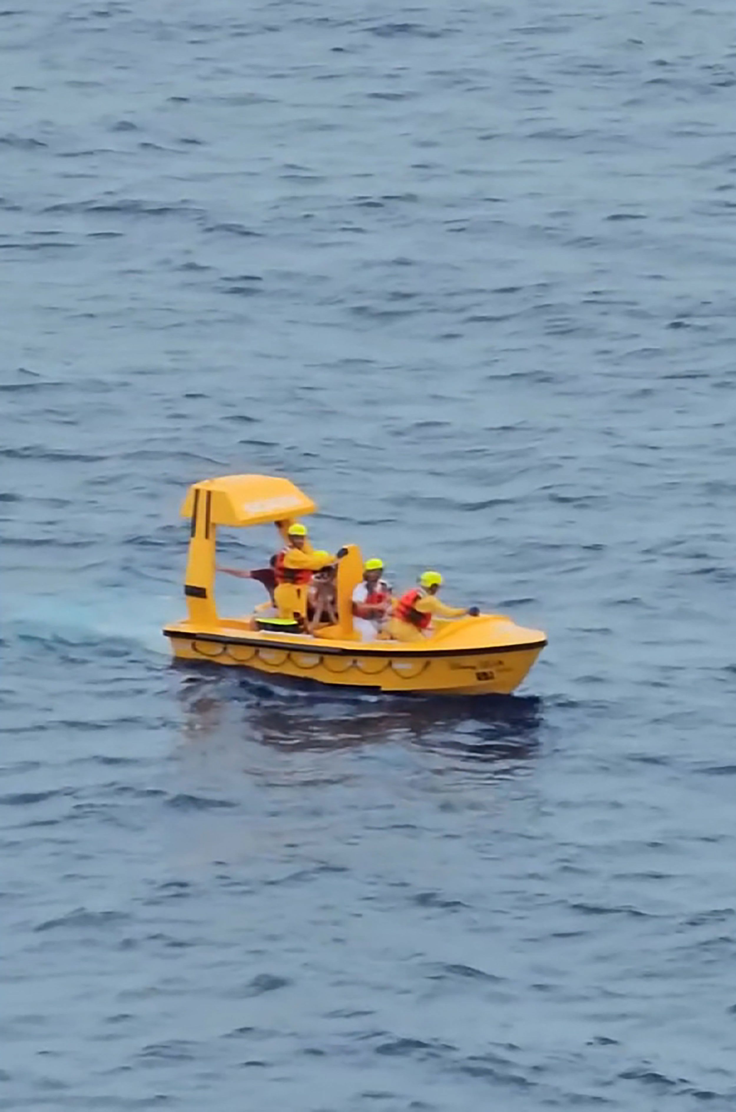 Two guests, said to be a father and his young daughter, have been rescued by crew after going into the water while onboard the Disney Dream cruise ship as it returned from a voyage around the Bahamas.