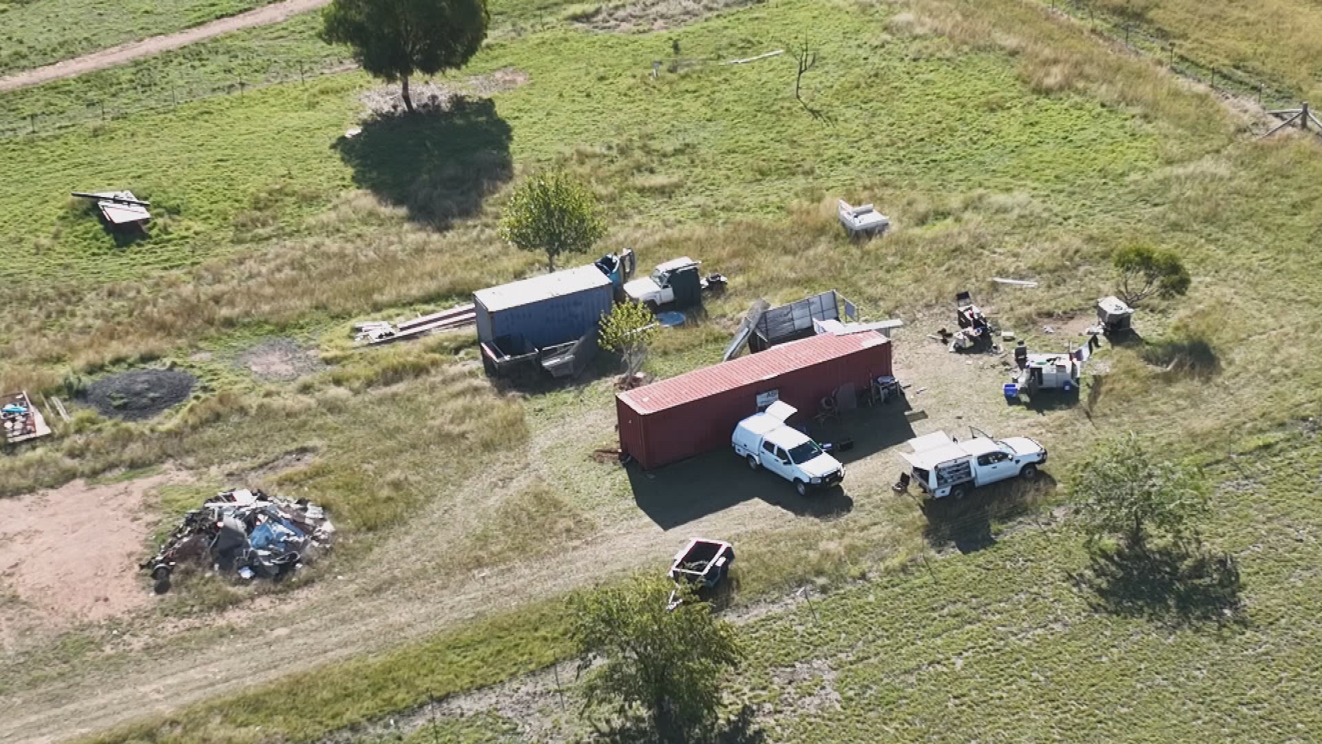 T﻿wo bodies have been found in a shipping container on  Goolma Road in Gulgong, about 30kms north of Mudgee.