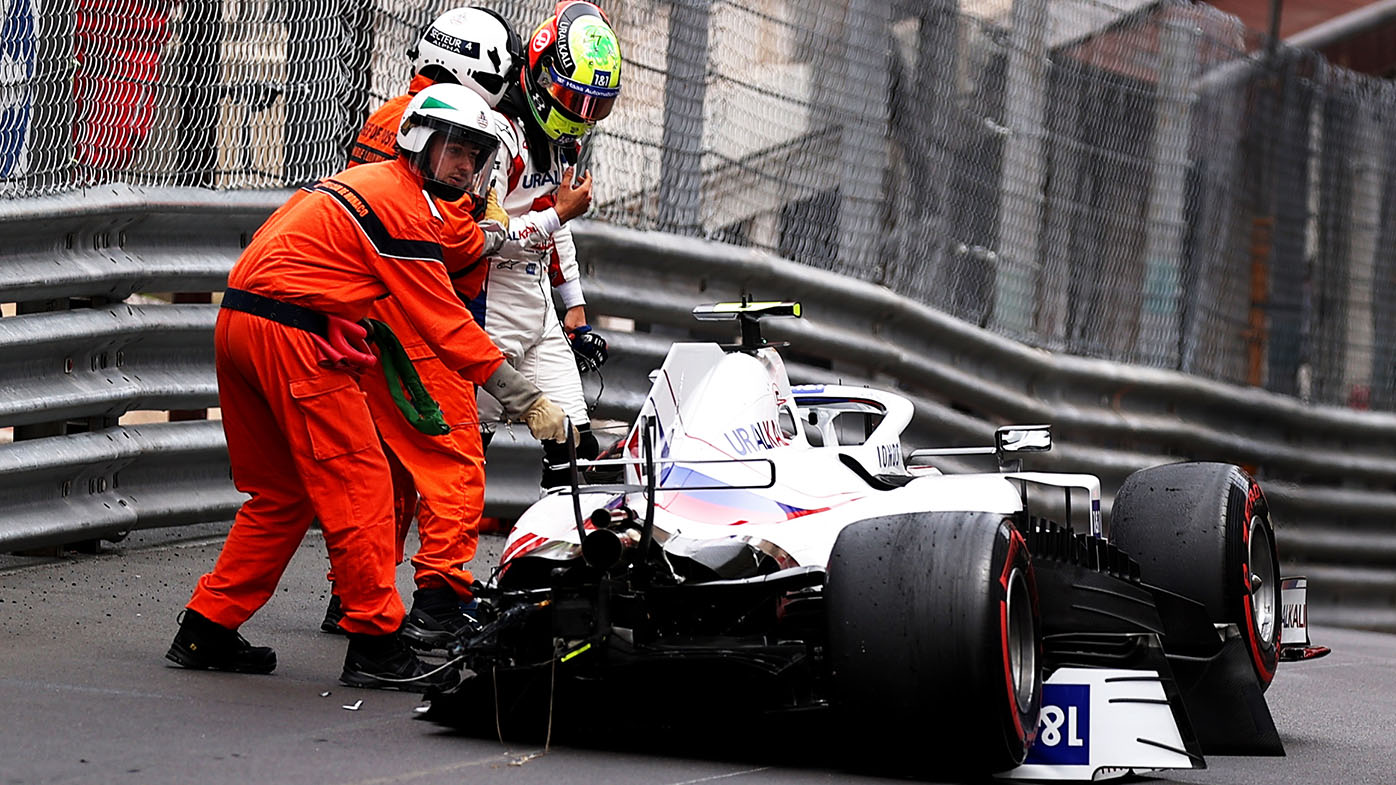 Mick Schumacher crash, F1 Monaco GP | Haas driver misses ...