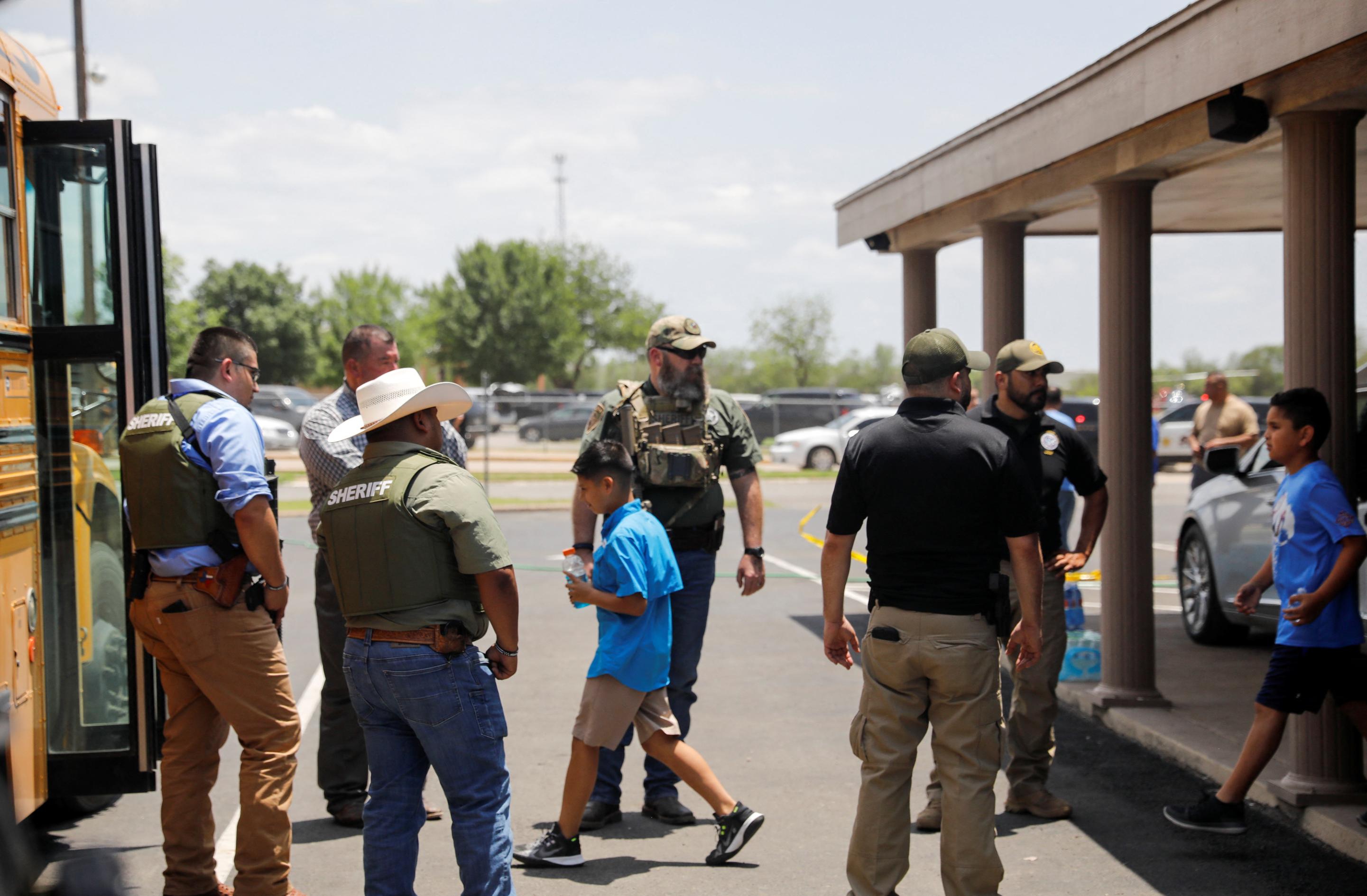 Law enforcement and Uvalde students