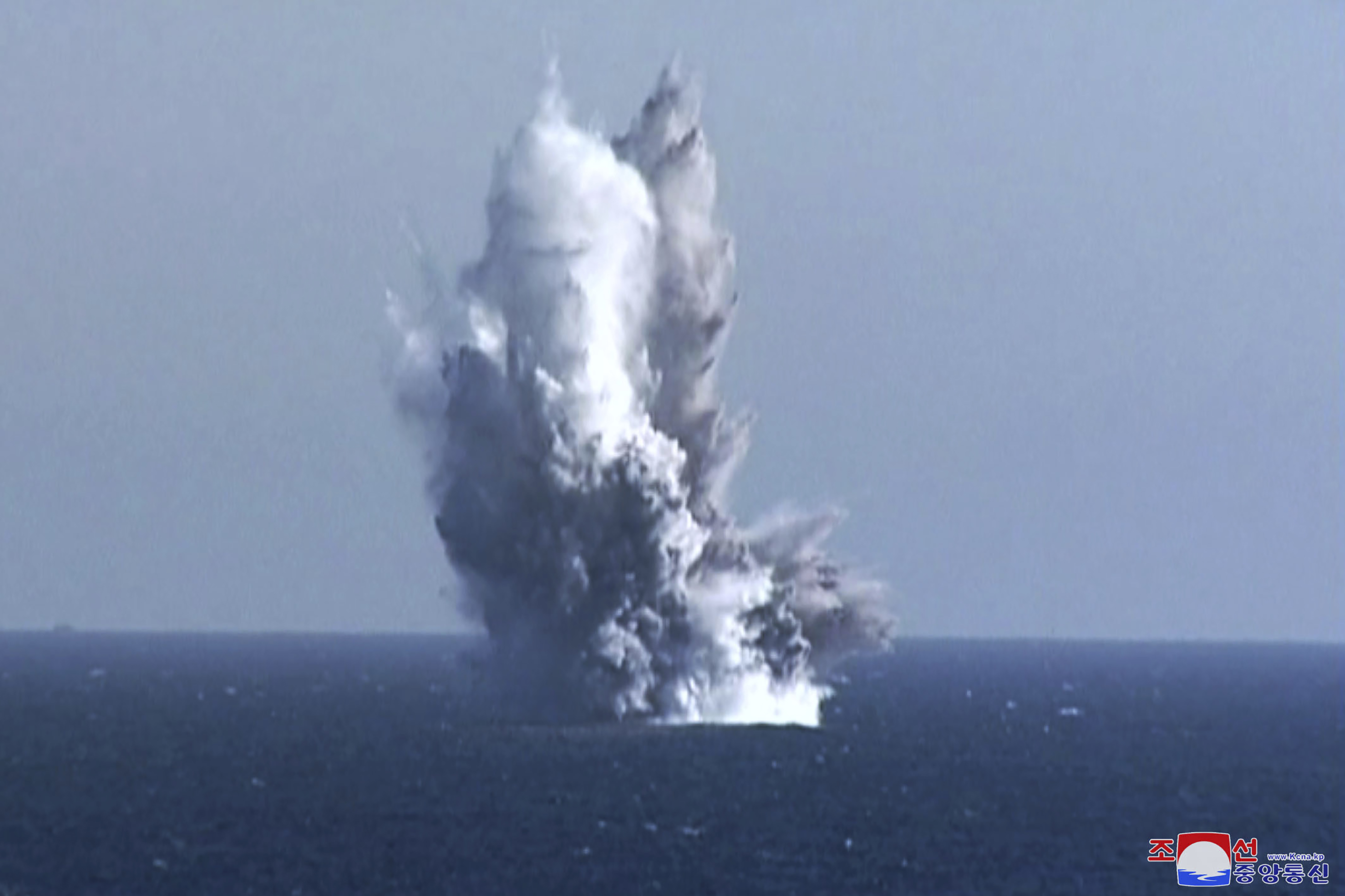 Shows what they say is an underwater blast of test warhead loaded to an unmanned underwater nuclear attack craft "Haeil" during an exercise around Hongwon Bay in waters off North Korea's eastern coast Thursday, March 23, 2023. 