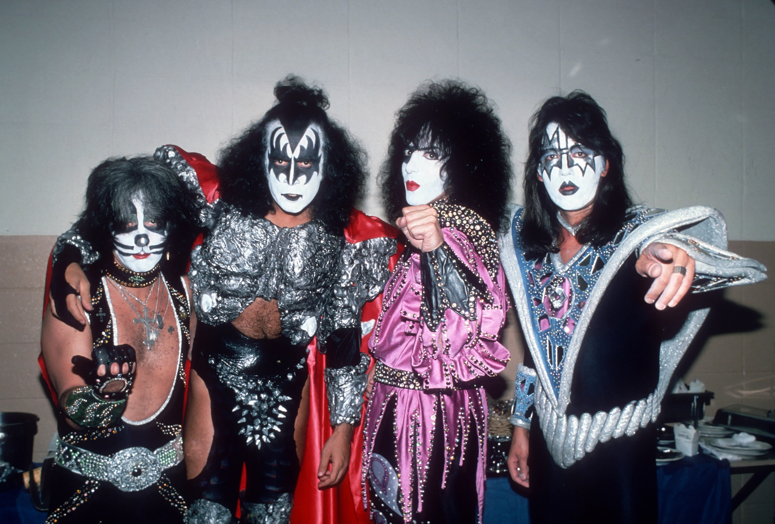 NEW YORK, NY- CIRCA 1979: Peter Criss, Gene Simmons, Paul Stanley, and Ace Frehley of Kiss at 'Kiss Concert' on July 25, 1979 at Madison Square Garden in New York City, New York. (Photo by IMAGES/Getty Images)