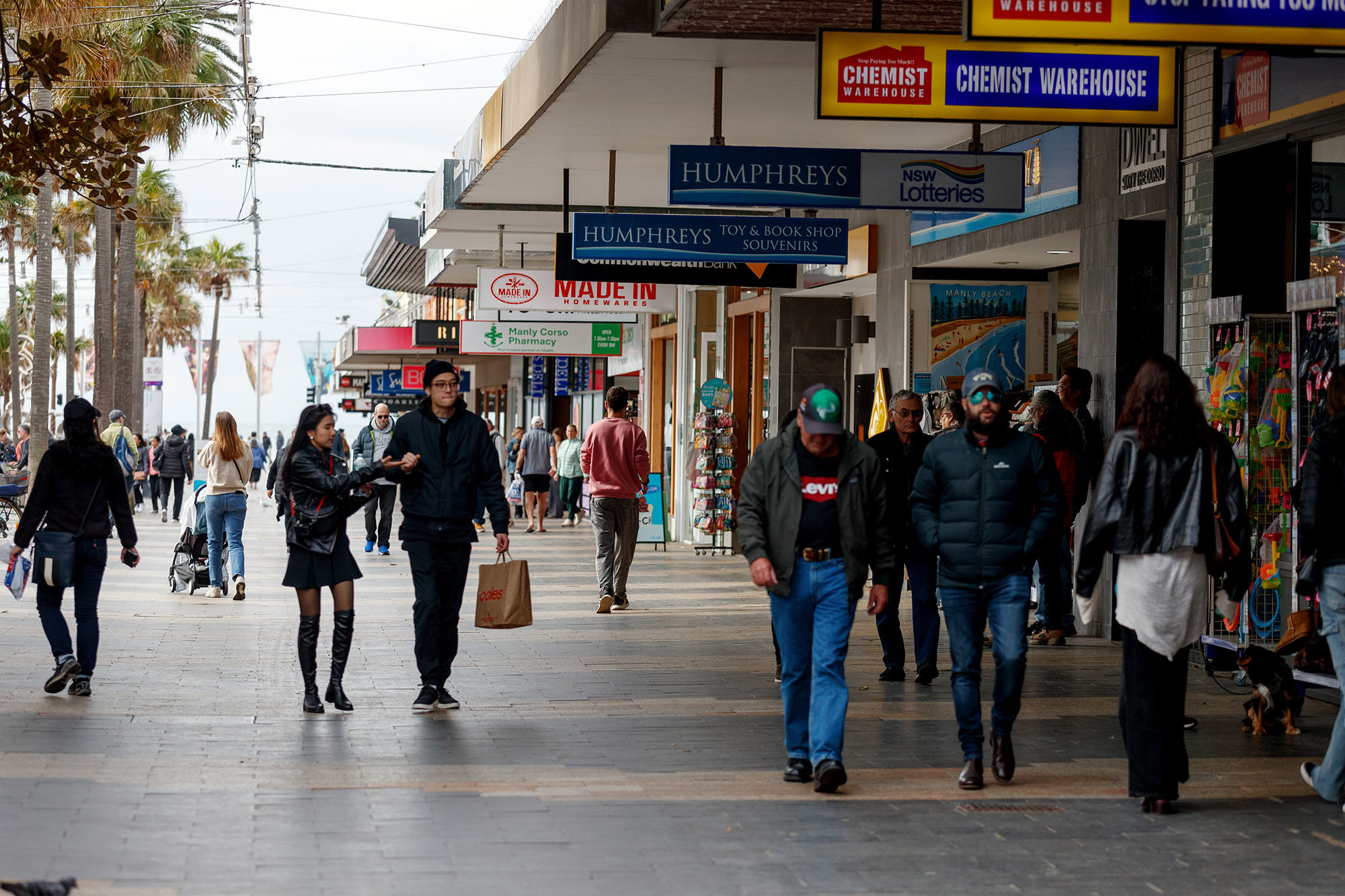 Shoppers at Manly Corso, Sydney.