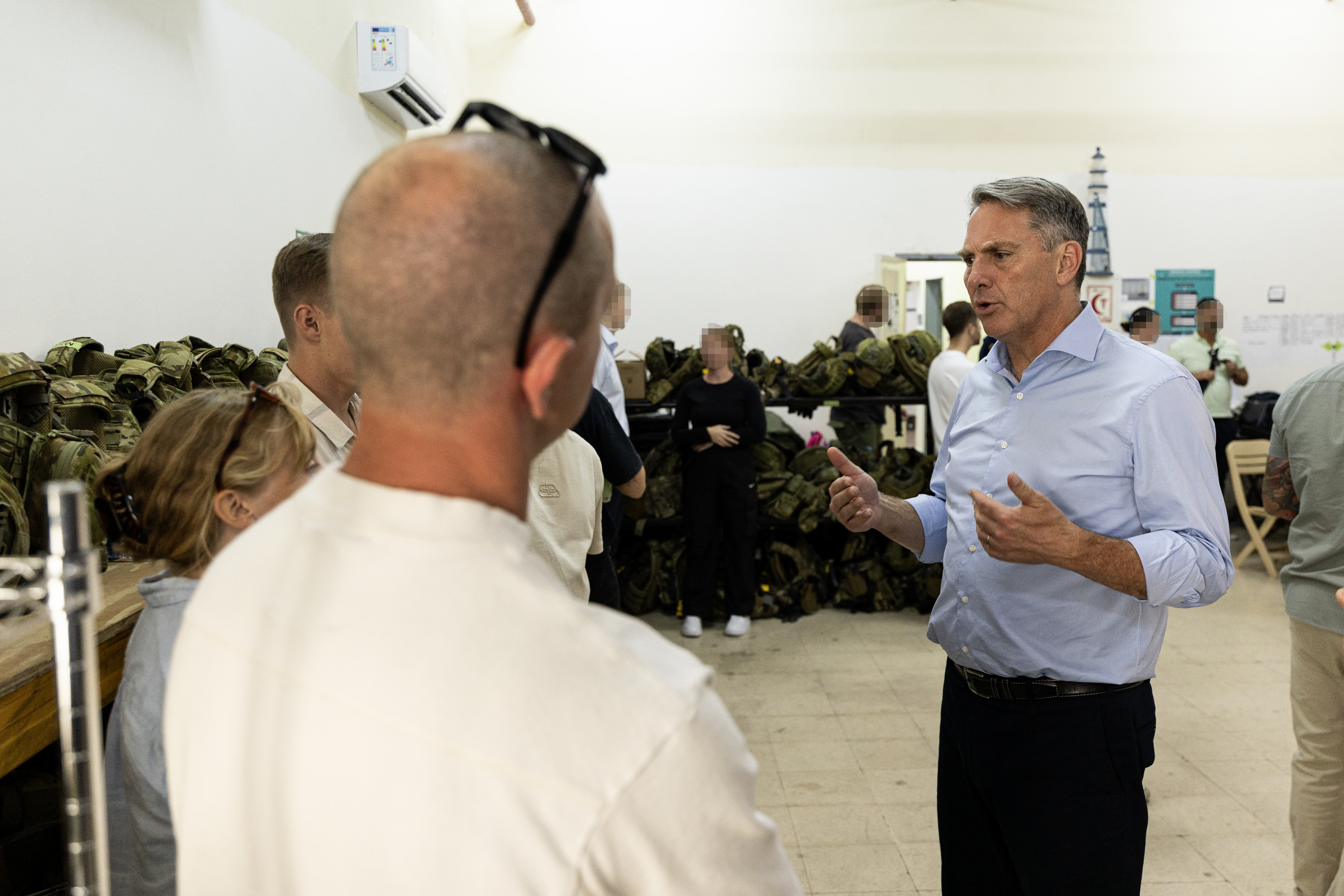 Deputy Prime Minister and Minister for Defence the Hon. Richard Marles MP meets with Australian Defence Force personnel deployed to the Middle East Region with the E-7A Wedgetail aircraft.  