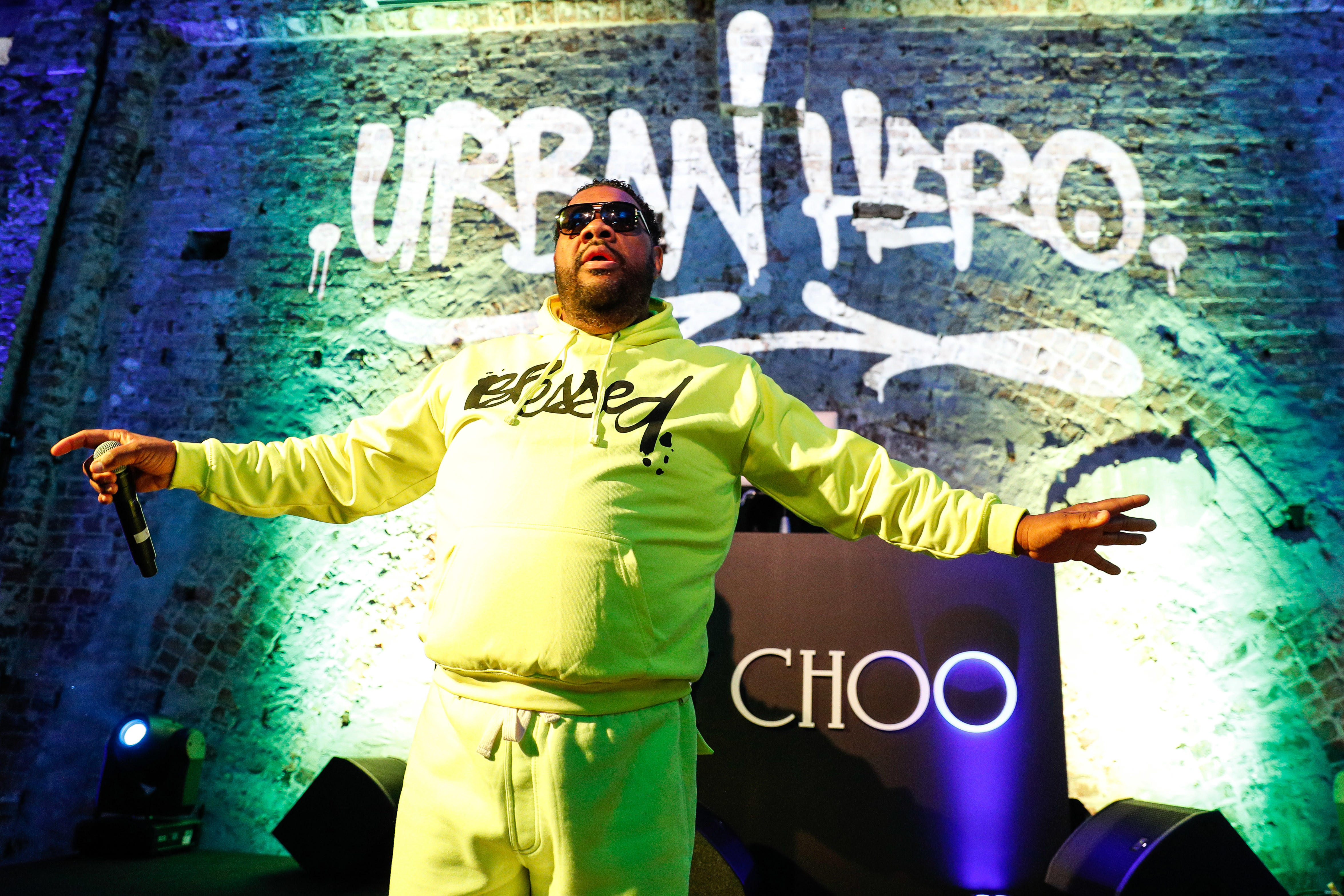 SYDNEY, AUSTRALIA - NOVEMBER 19: Fatman Scoop surprises guests with a special performance at the Jimmy Choo "Urban Hero" Australia Launch Party on November 19, 2019 in Sydney, Australia. (Photo by Hanna Lassen/Getty Images for Jimmy Choo)