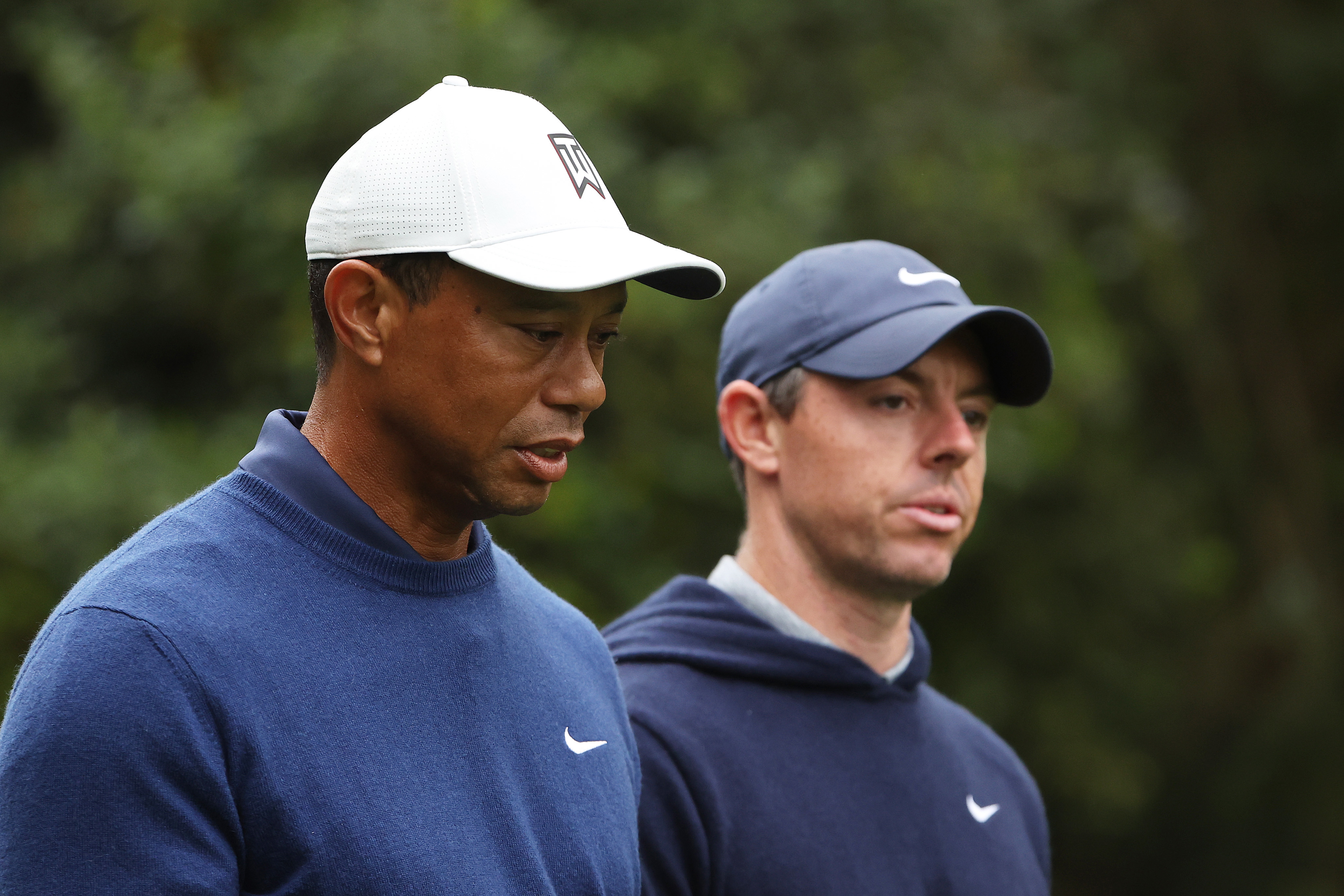 Tiger Woods of the United States and Rory McIlroy of Northern Ireland.