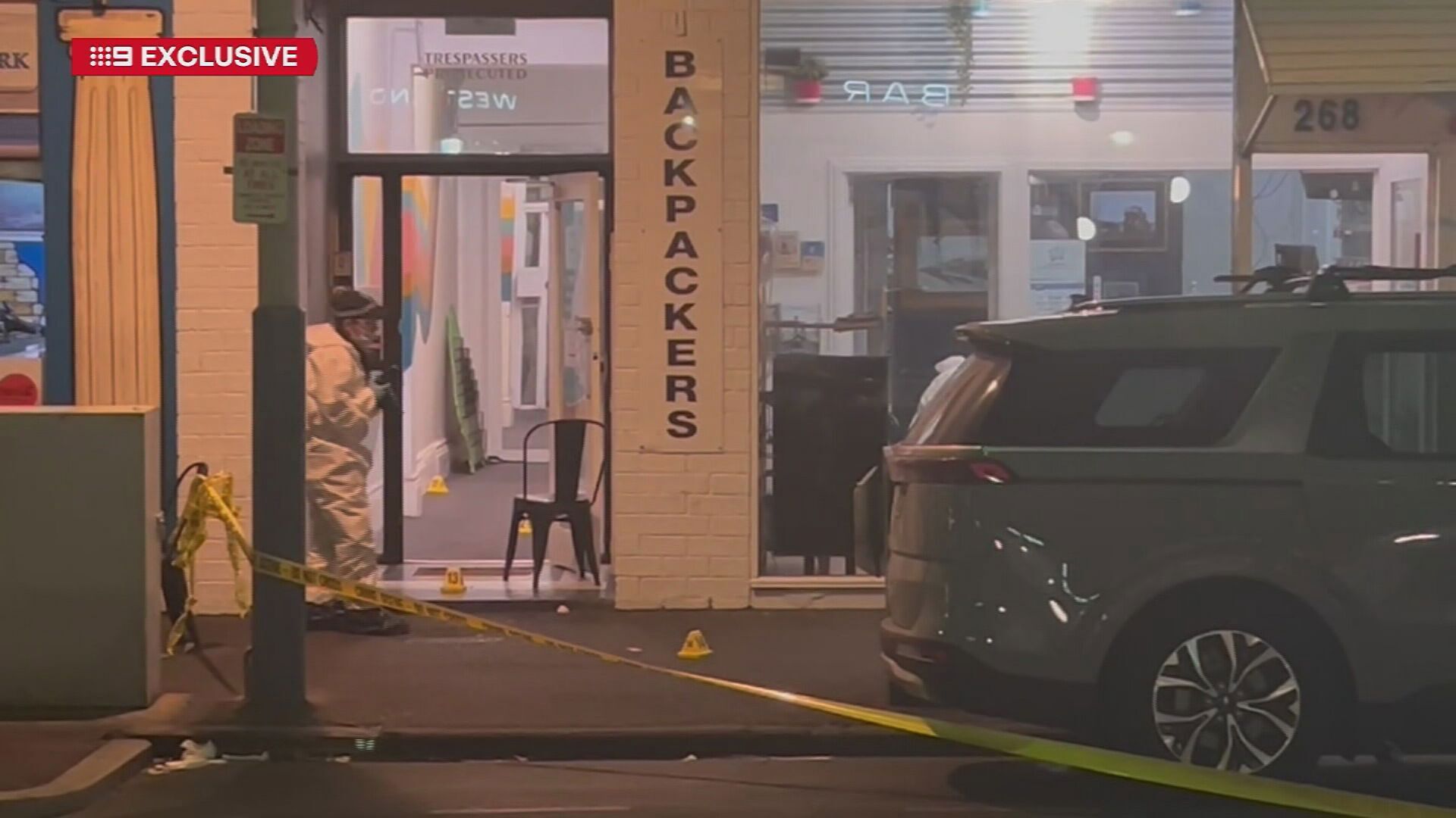 Emergency services found Lewis Parkin with serious injuries to his che﻿st outside of a backpackers accommodation complex on Hindley Street about 8pm, following reports of a stabbing.