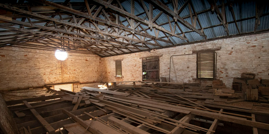 Historic pub in Victoria for sale but it comes without a roof or beer.