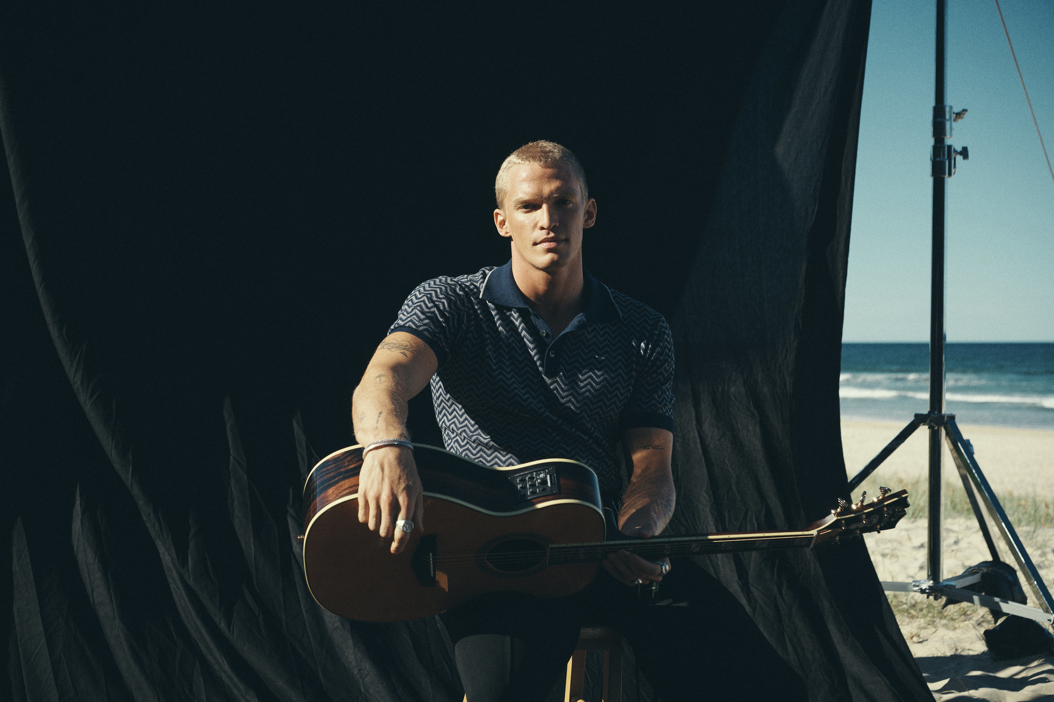 Cody Simpson head shot for the Guys & Dolls musical on Sydney Harbour