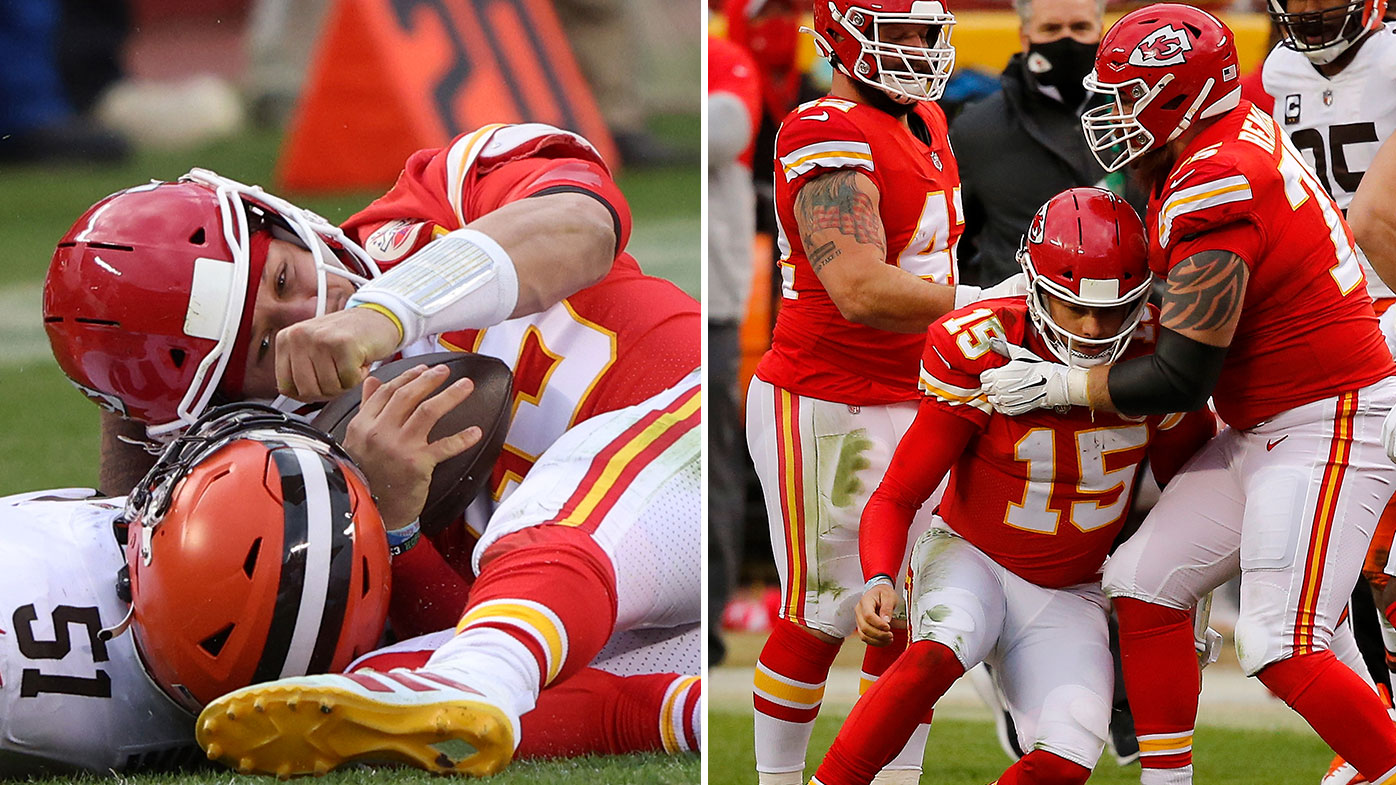 Patrick Mahomes goes down