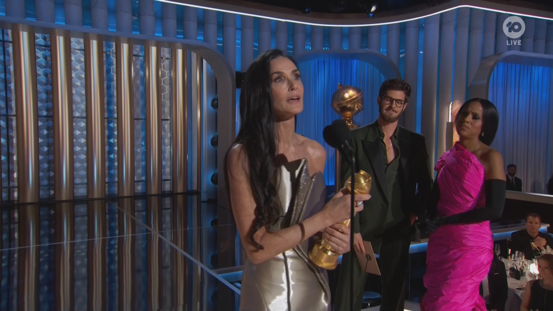 Demi Moore's emotional Golden Globes 2025 acceptance speech.