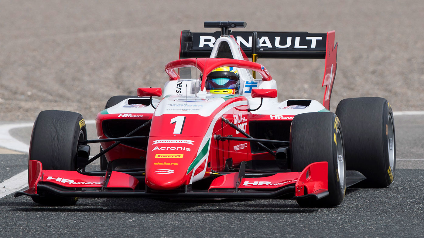 Oscar Piastri in action during a test session in Bahrain.