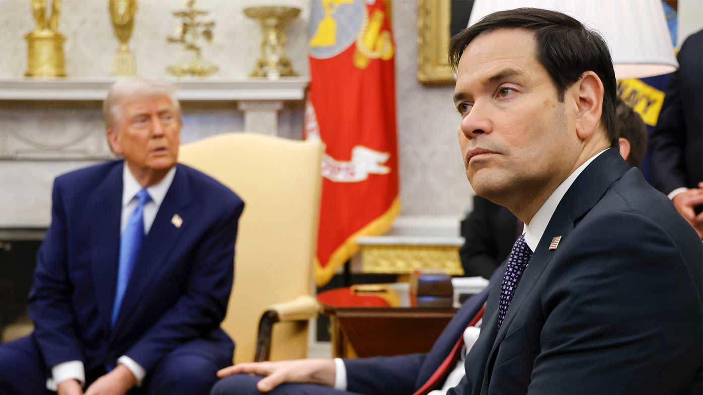 Marco Rubio in the Oval Office with Donald Trump.